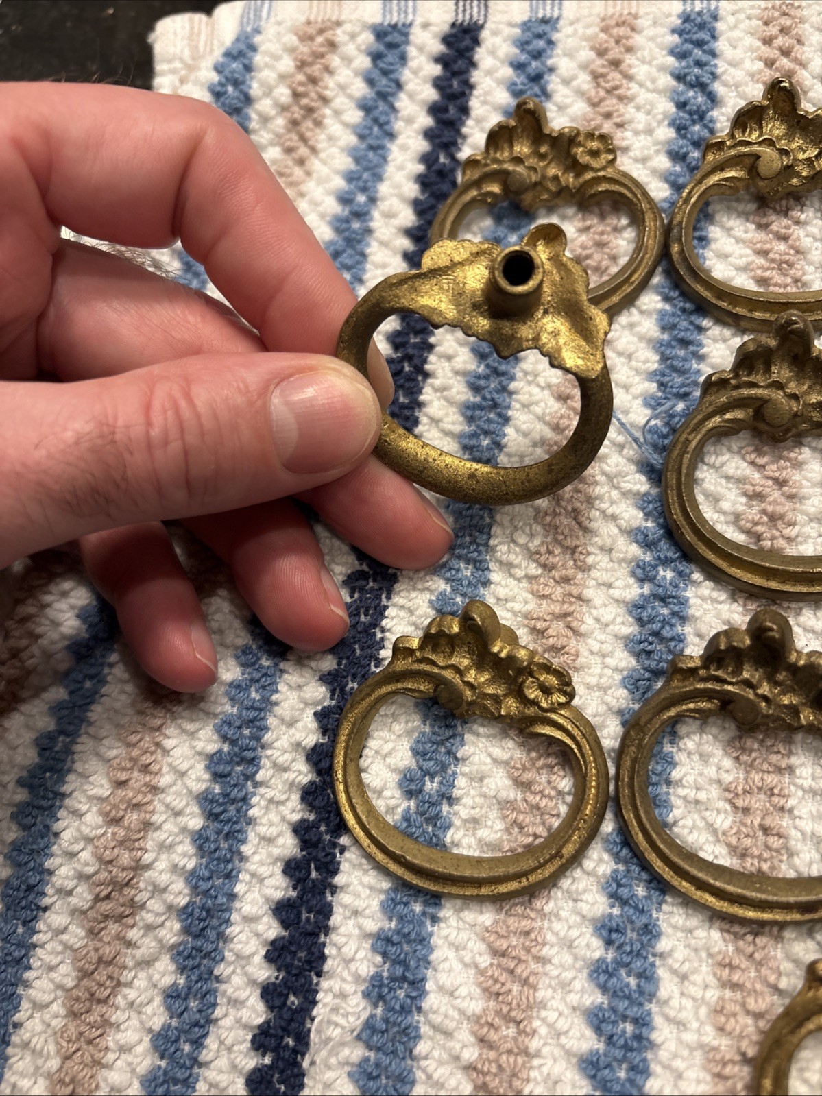 Vintage 17 Traditional 1 1/2” Brass Keyhole Drawer Pulls