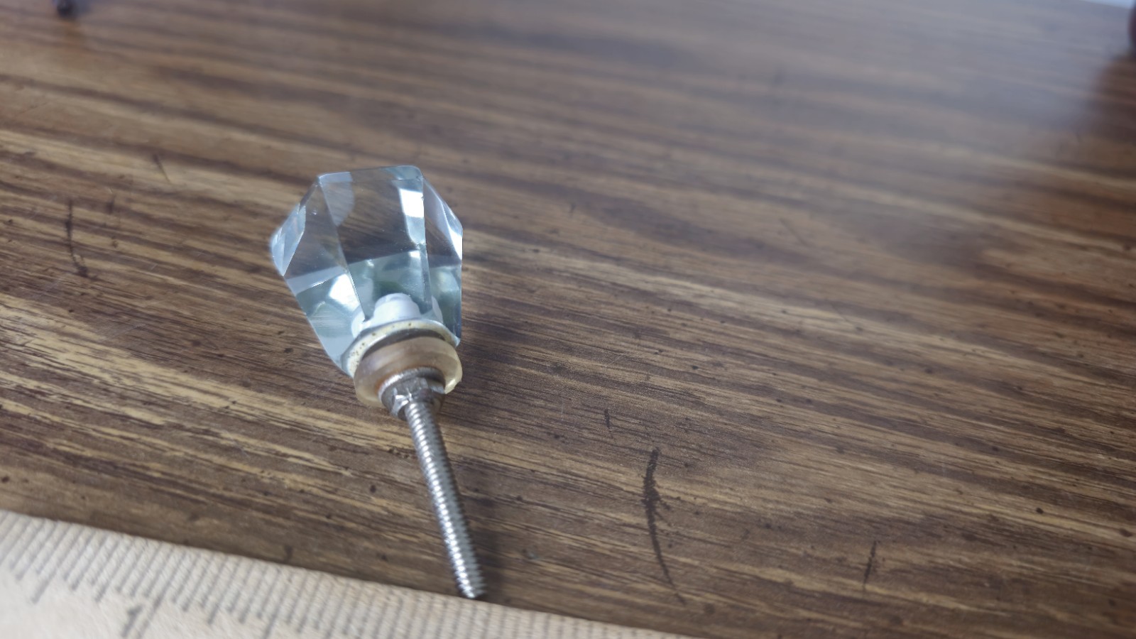 6 Vintage Style Clear Acrylic Hexagon Cabinet Knobs Dresser Drawer Pulls