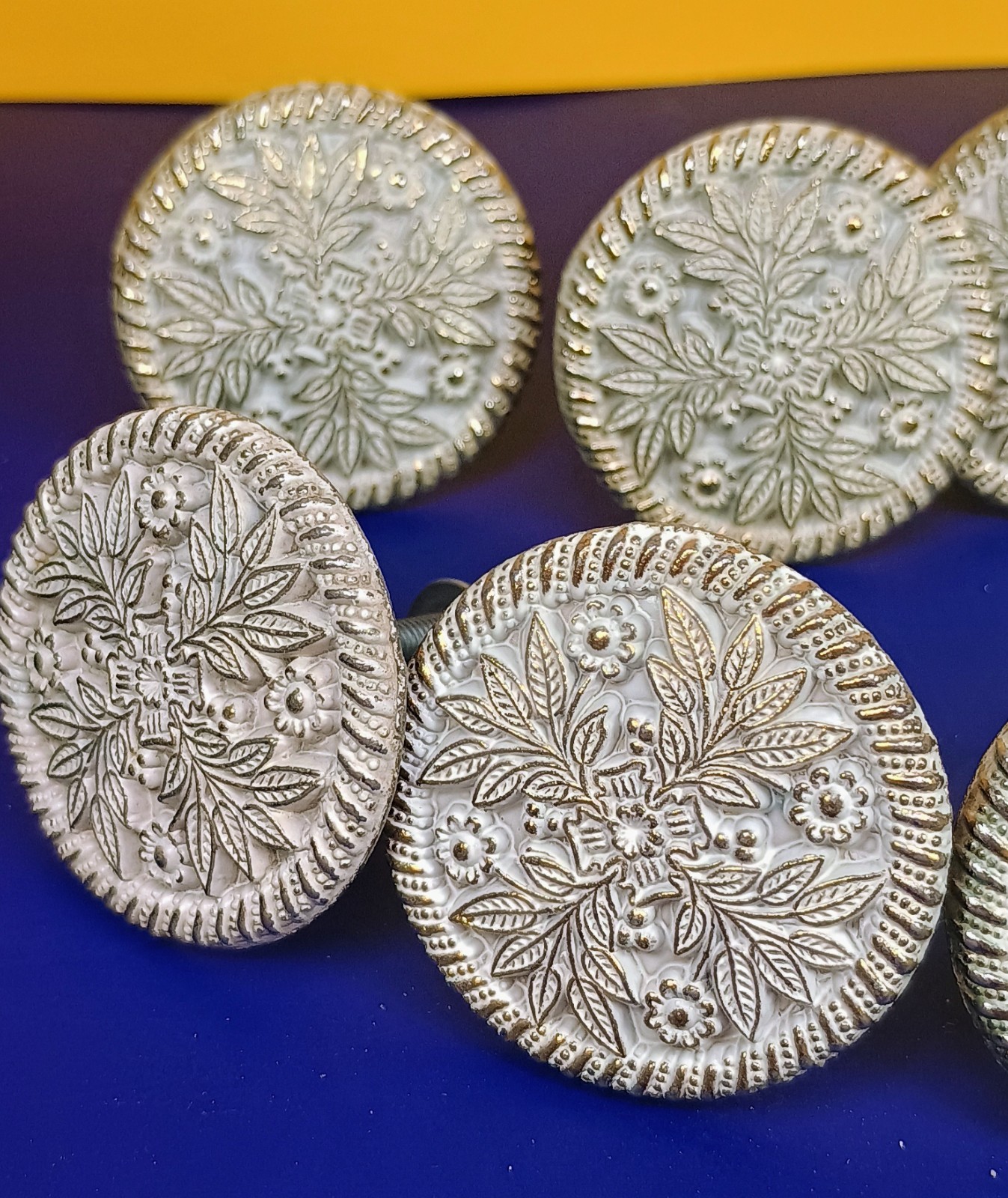 Allison VTG Antique 770 Cabinet Drawer Pull Floral Design Lot of 10 Japan Concho