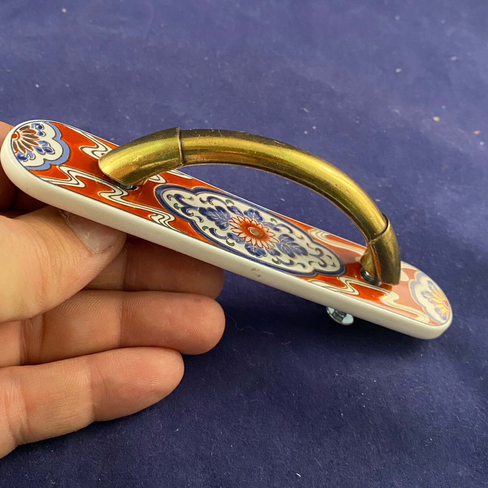 1985 Belwith Japan Ceramic Metal Drawer Door Handle NEW UNUSED