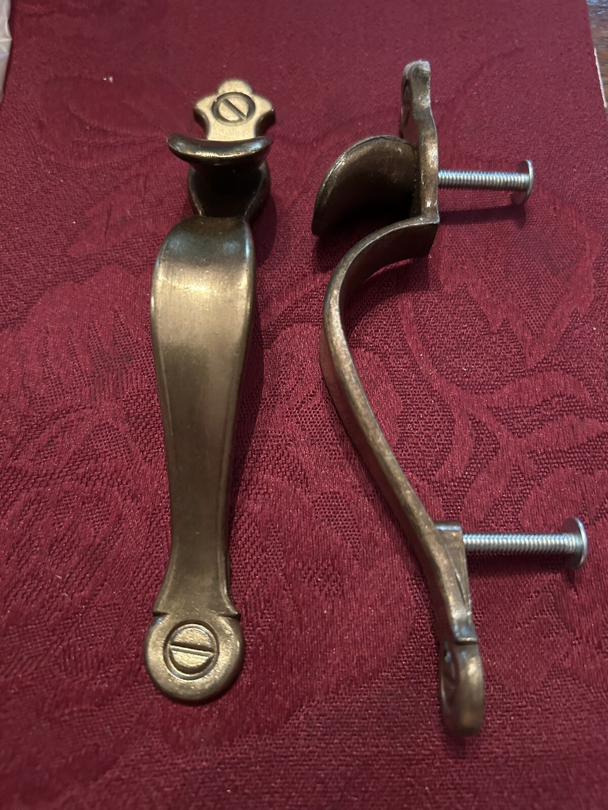 Lot Of 7 Door Pulls With Thumb Grip Brass Look 3 In Pkgs