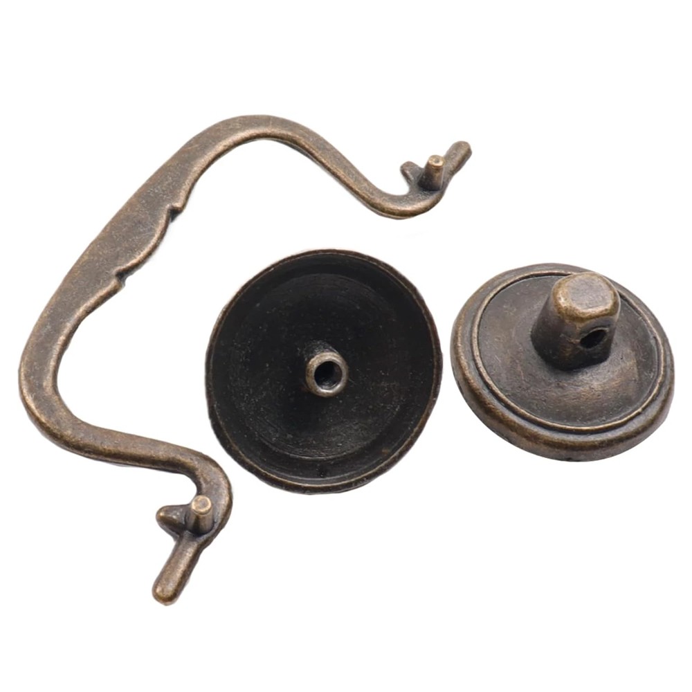 Antique 6x Bail Handle Drop Pulls Vintage Bronze Drop Bail Drawer Cabinet