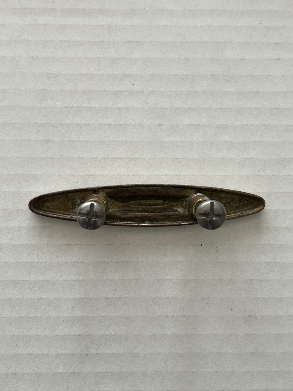 Art Deco MCM Atomic Oblong Gold Tone Raised Lenticular Shape Drawer Pulls X 9