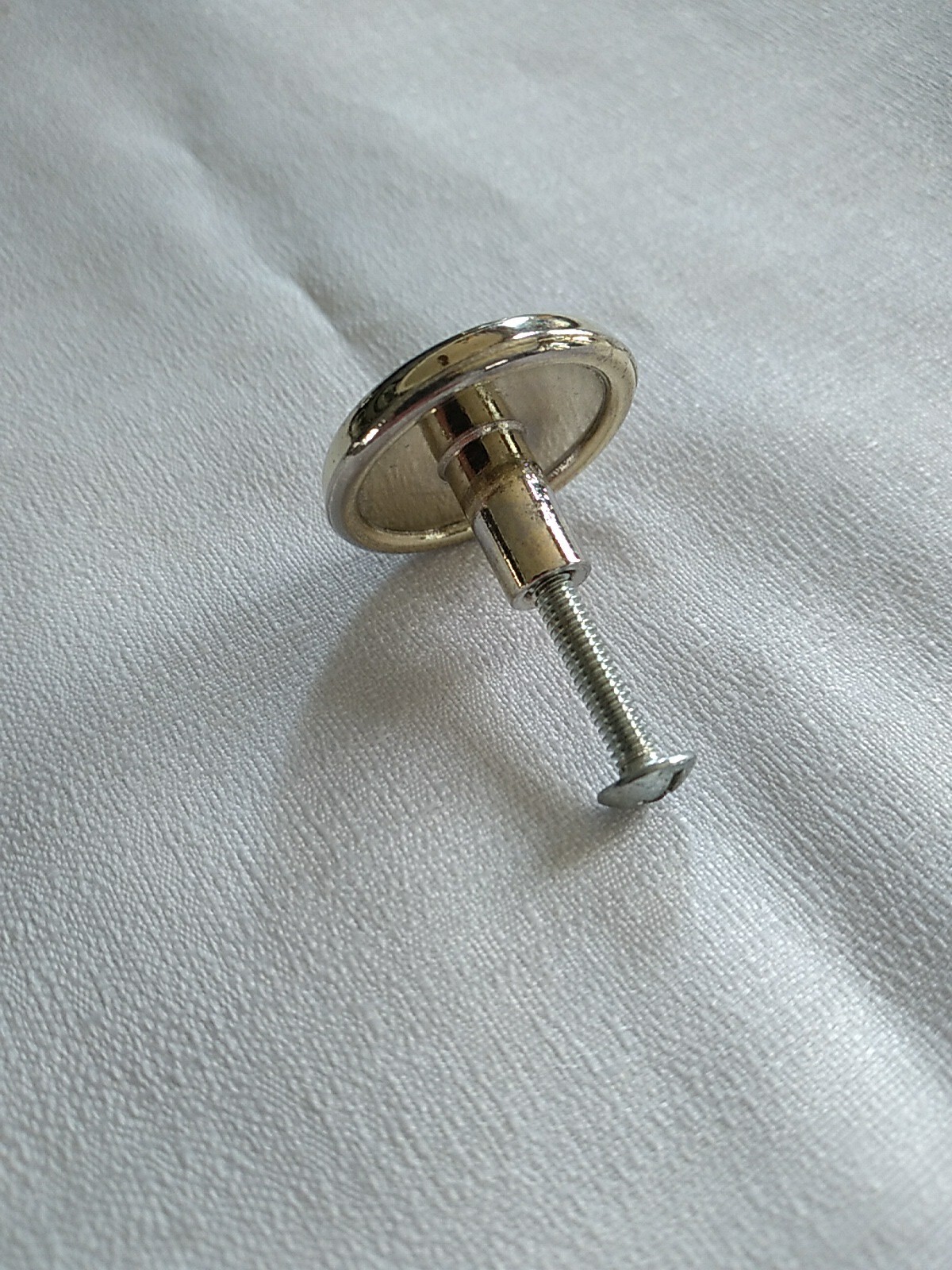 Vintage Brass/Beige Ceramic Center Drawer Pull W/Screw