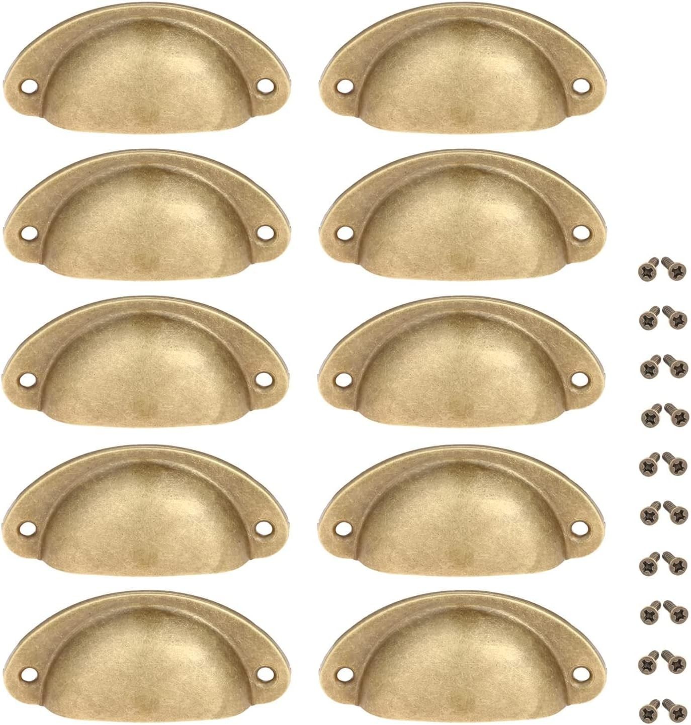 Chic 10-Pack Golden Antique Pulls for Furniture – Durable & Stylish Drawer Knobs