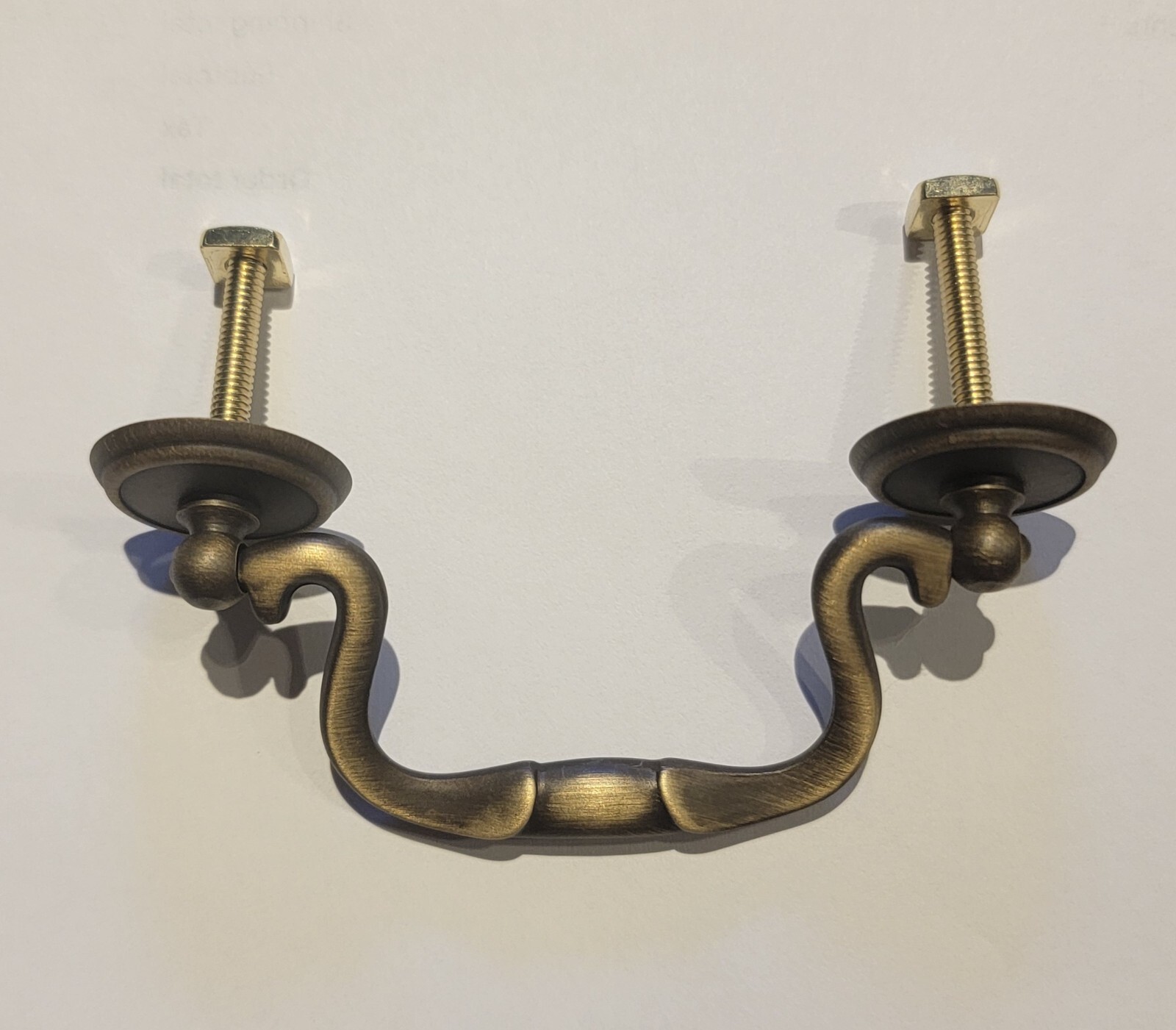 Antiqued Brass Queen Anne Drawer Pull 2 1/2″ Centers Pull Antique Style