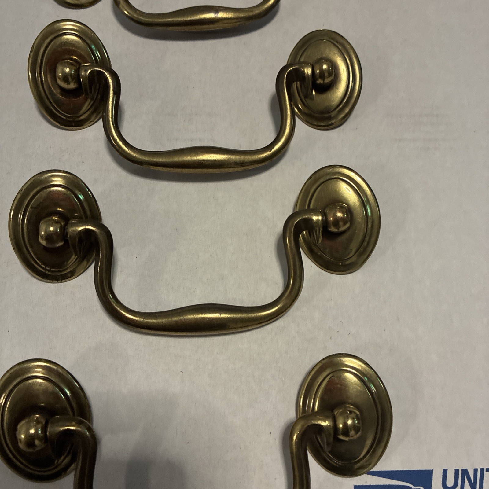 5pcsDrexel Esperanto Drawer Pull Tall Dresser Brass Vintage Drop Bail MCM Handle