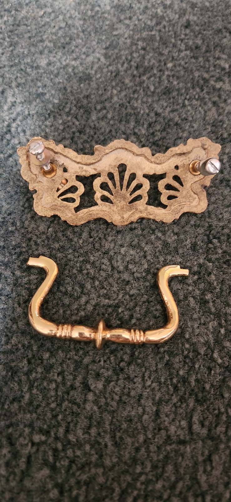 Vintage Drawer Pulls Drop Ball Brass Shiny Lot of 6