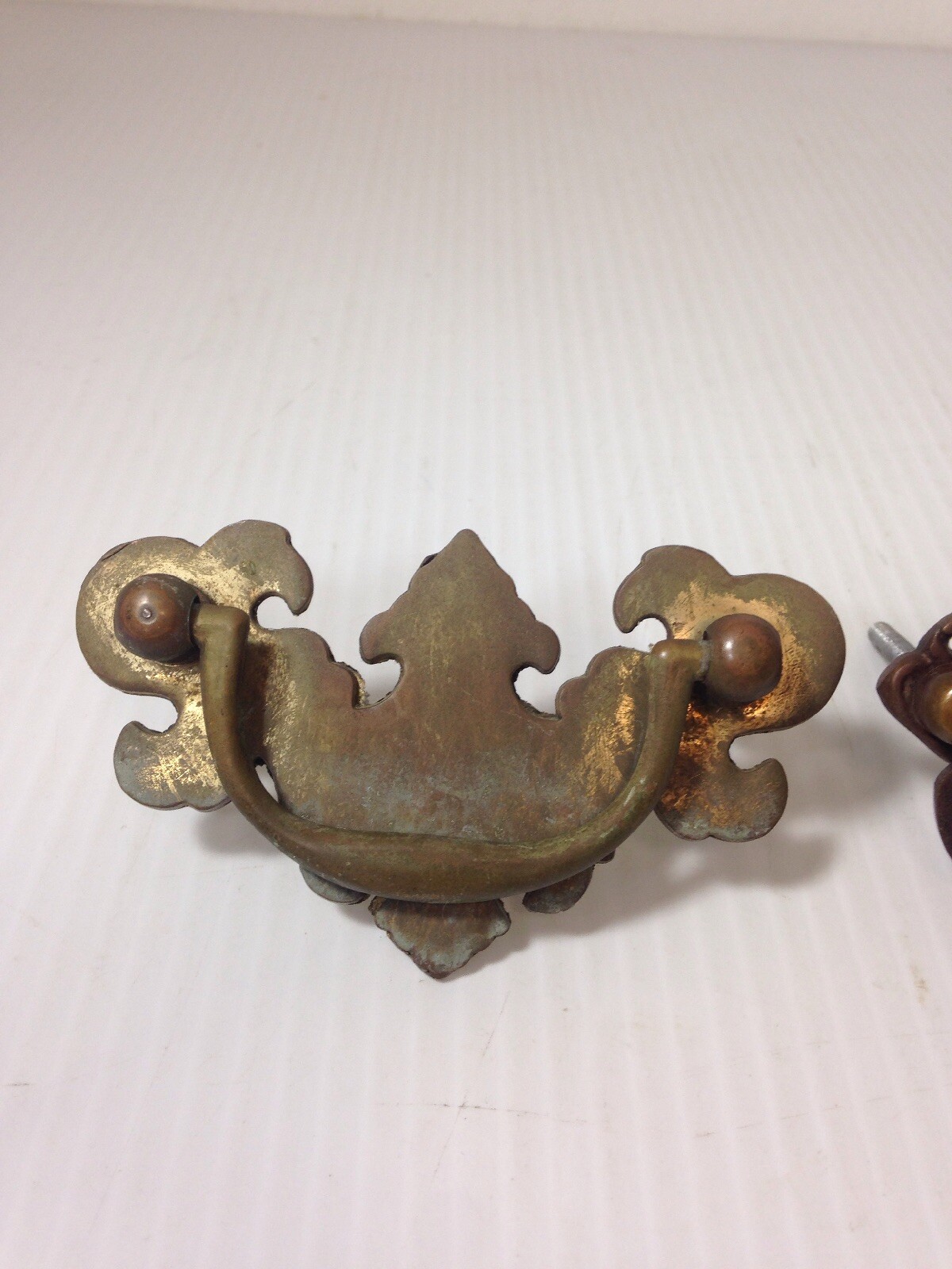 Antique Brass Drawer Pull lot 2 Ornate Hardware