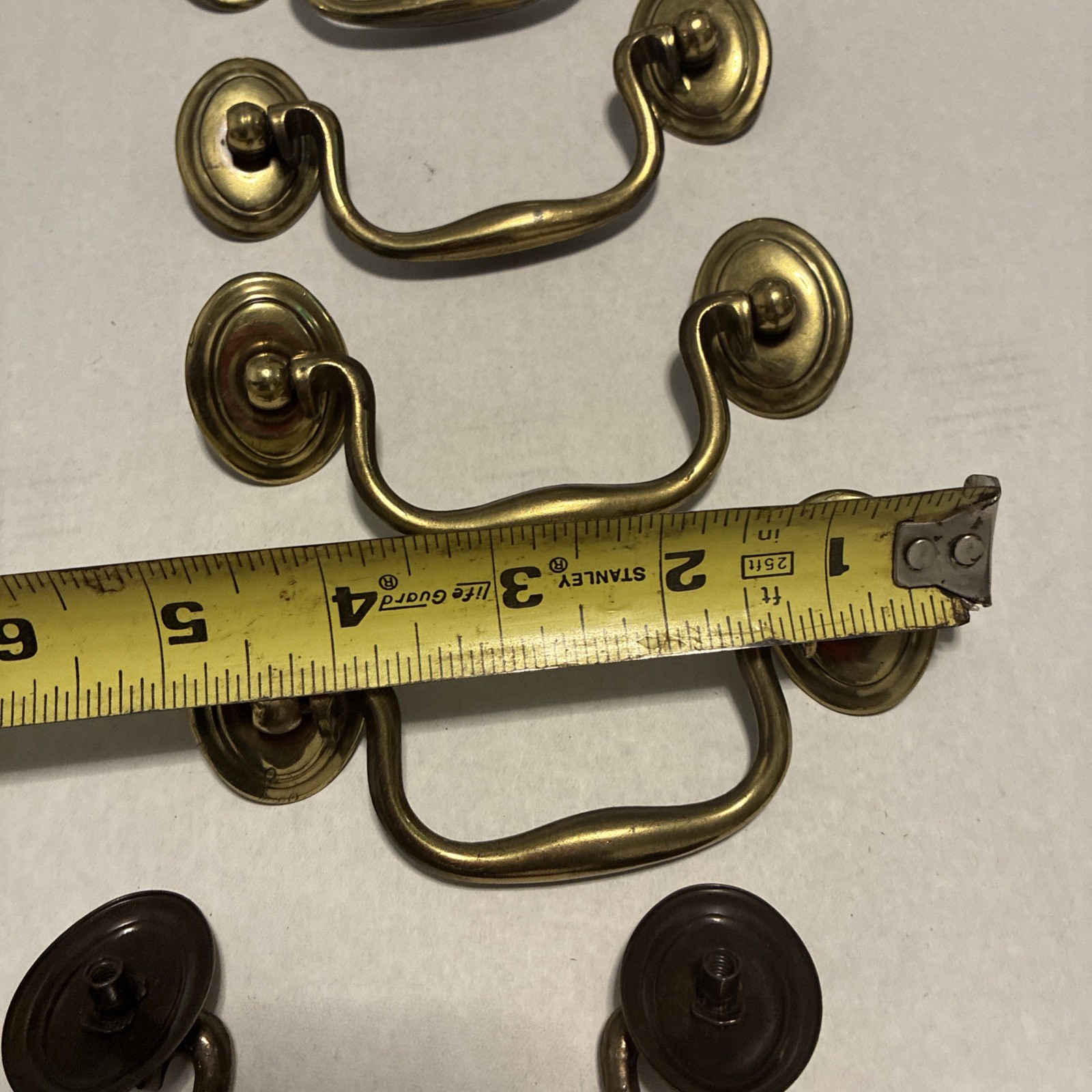 5pcsDrexel Esperanto Drawer Pull Tall Dresser Brass Vintage Drop Bail MCM Handle