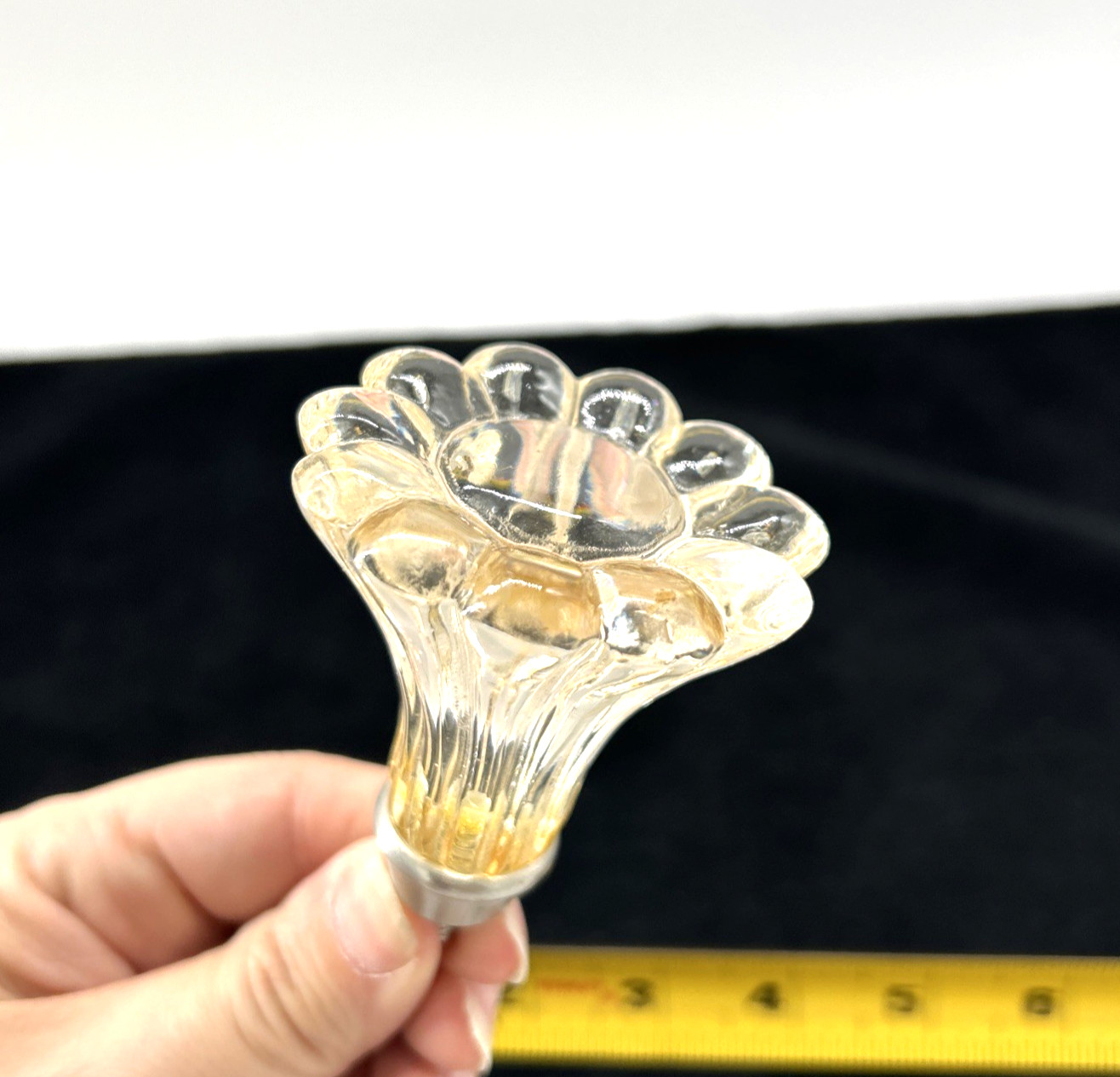 6 Vintage Clear Glass Drawer Cabinet Knob Flower Design Furniture Hardware Pull