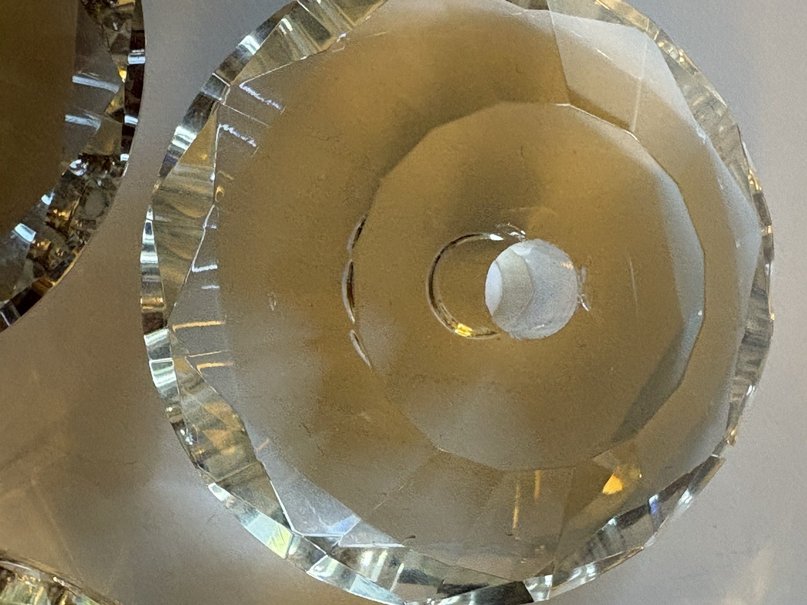 10 Crystal Glass Diamond Shaped Cabinet or Drawer Knobs 2 3/8 Inches Diameter