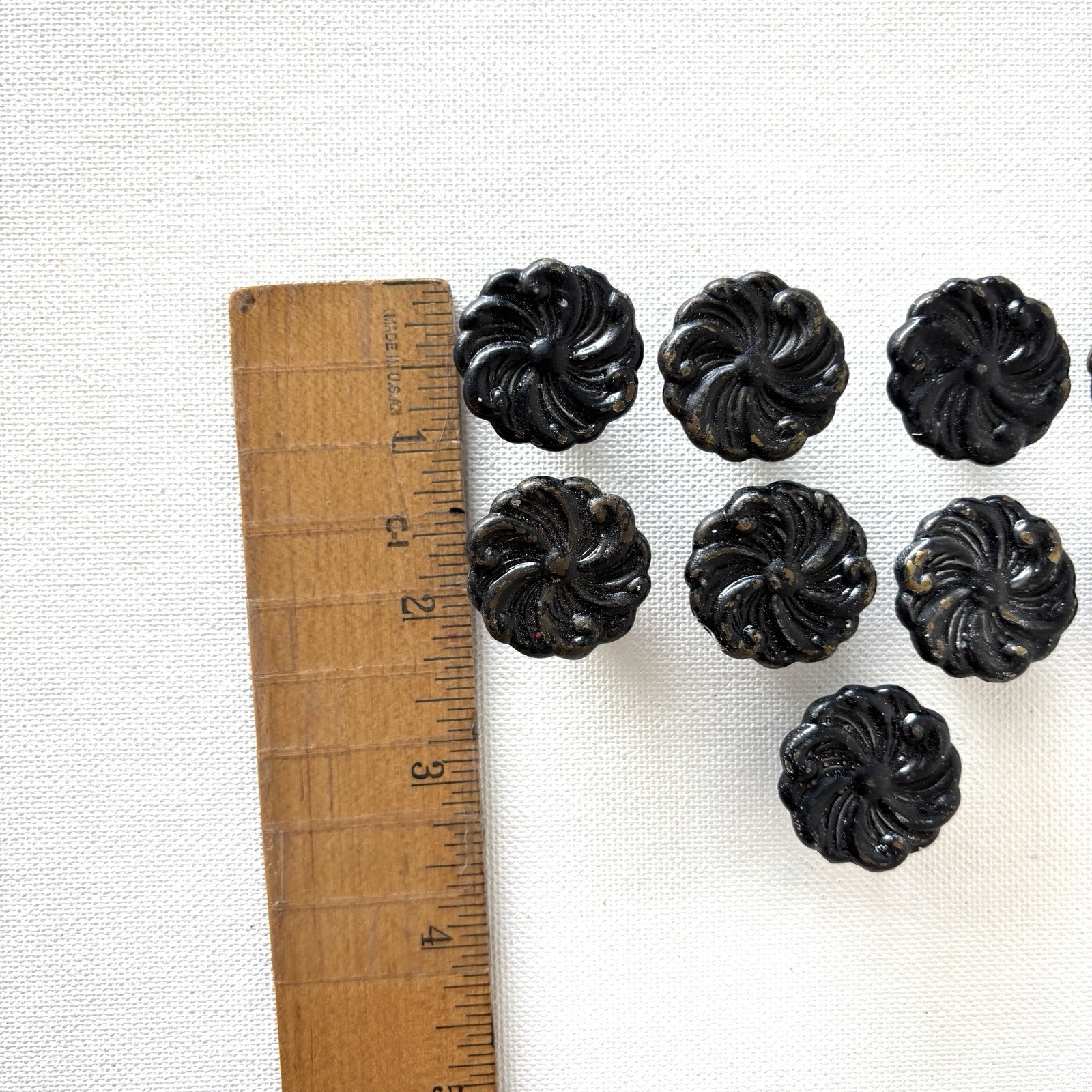 Vintage Knobs Small Round Drawer Pulls Cabinet Furniture Hardware Lot of 9 Set