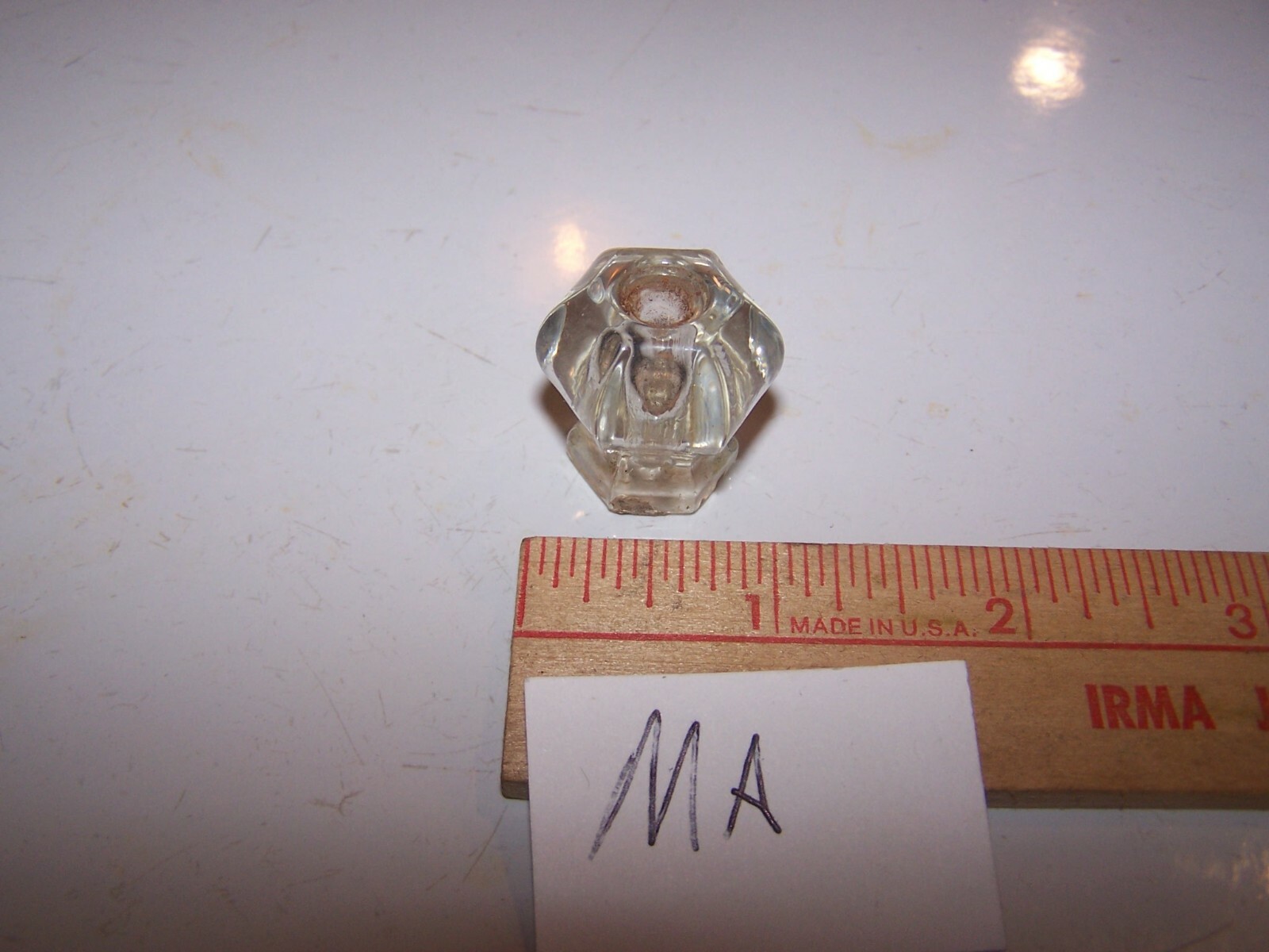 Vintage Antique Glass 6 Sided Knob / Pull / Handle – Lot MA