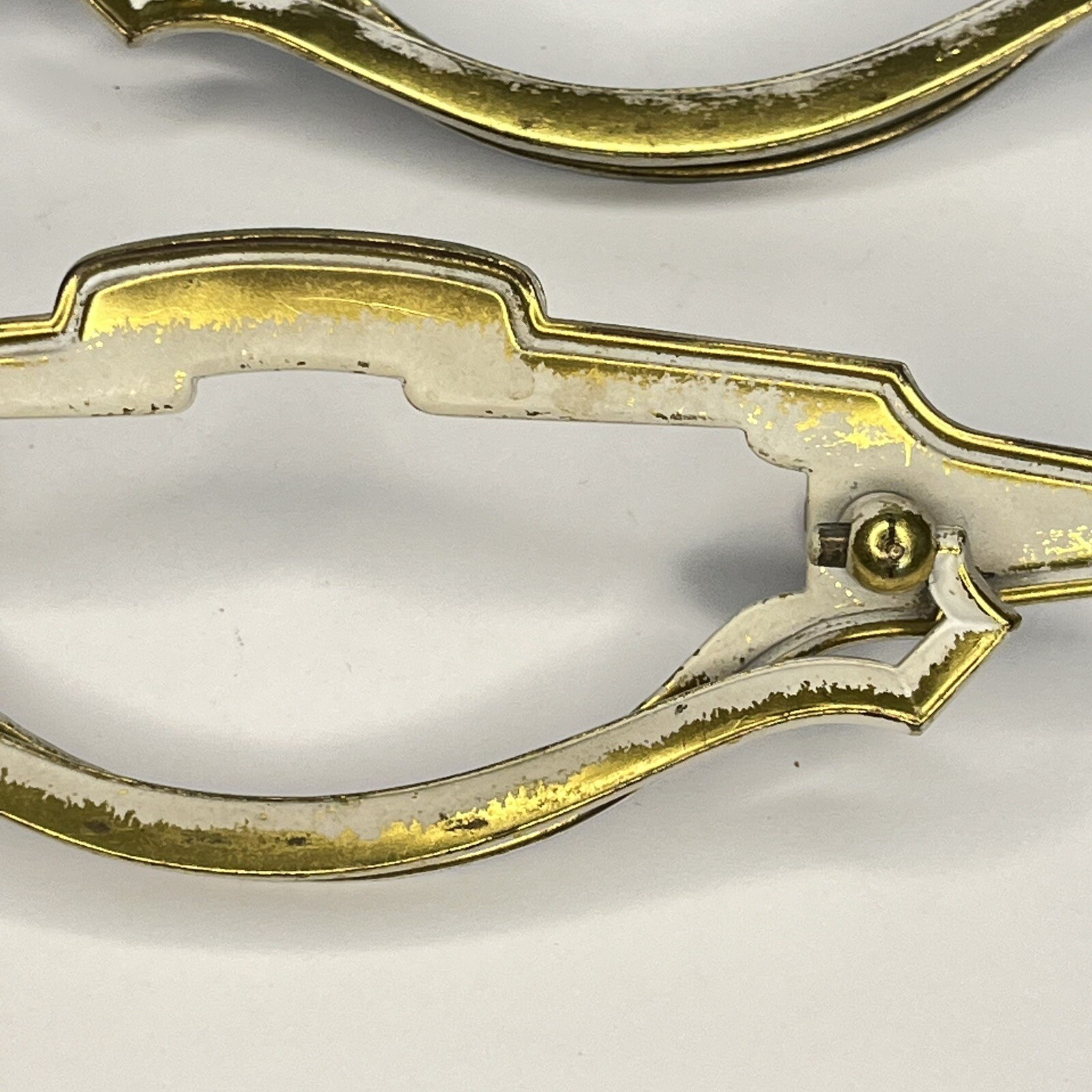 Two Reclaimed Steel Drawer Drop Bail Pull Handles Steel Gold 4″ c to c C