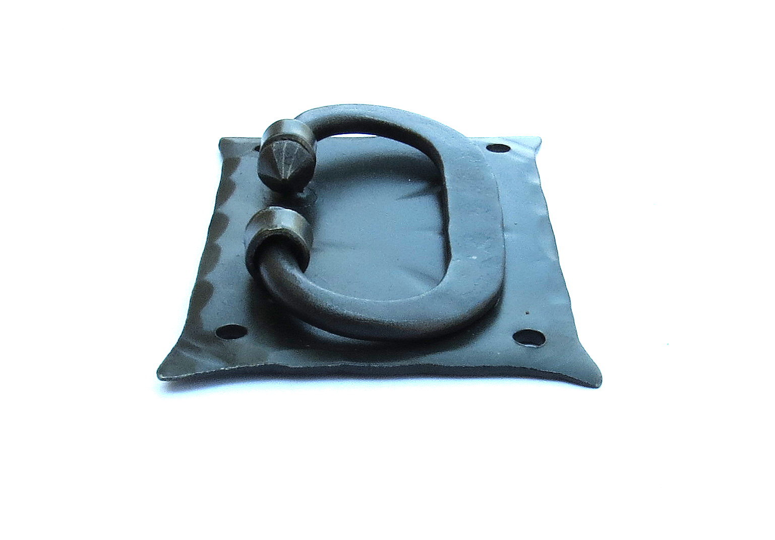 Back plate Cabinet Ring pull Handle Chest Drawer Trunk Door Black Wrought Iron