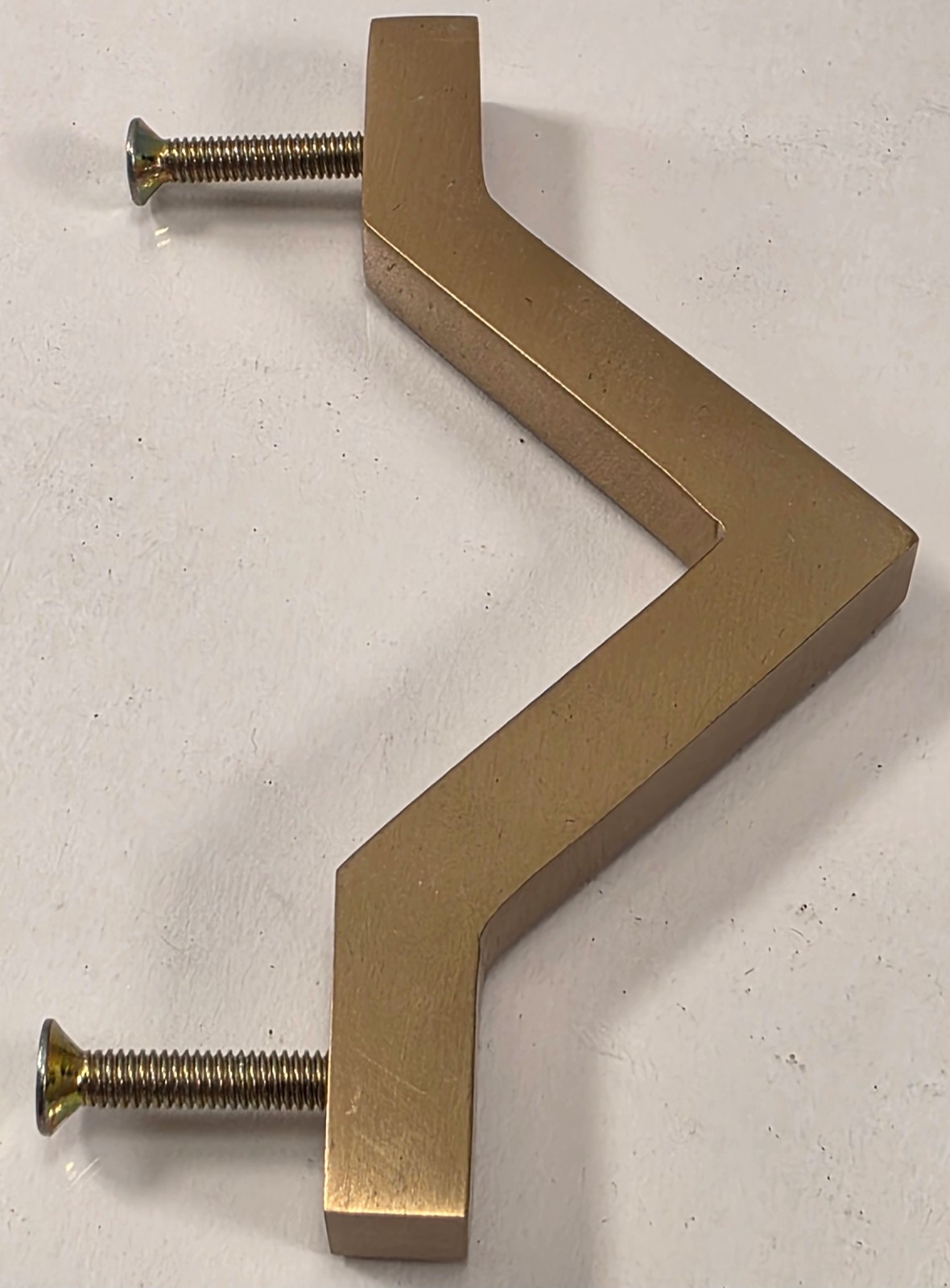 DISCONTINUED: IN STOCK CB2 Chevron Gold Golden Solid Brass Drawer Pull Handle