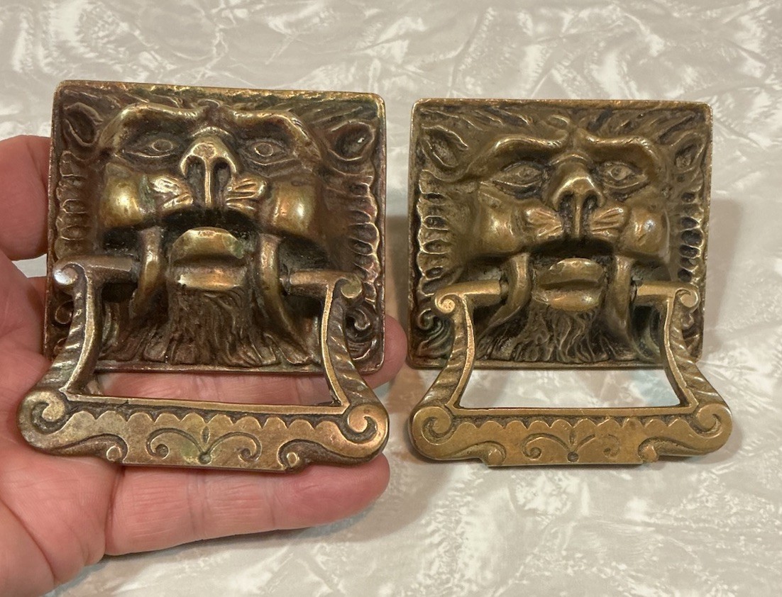 FANCY VICTORIAN LION “OLD MAN WINTER” BRONZE OLD Original Priced per pull