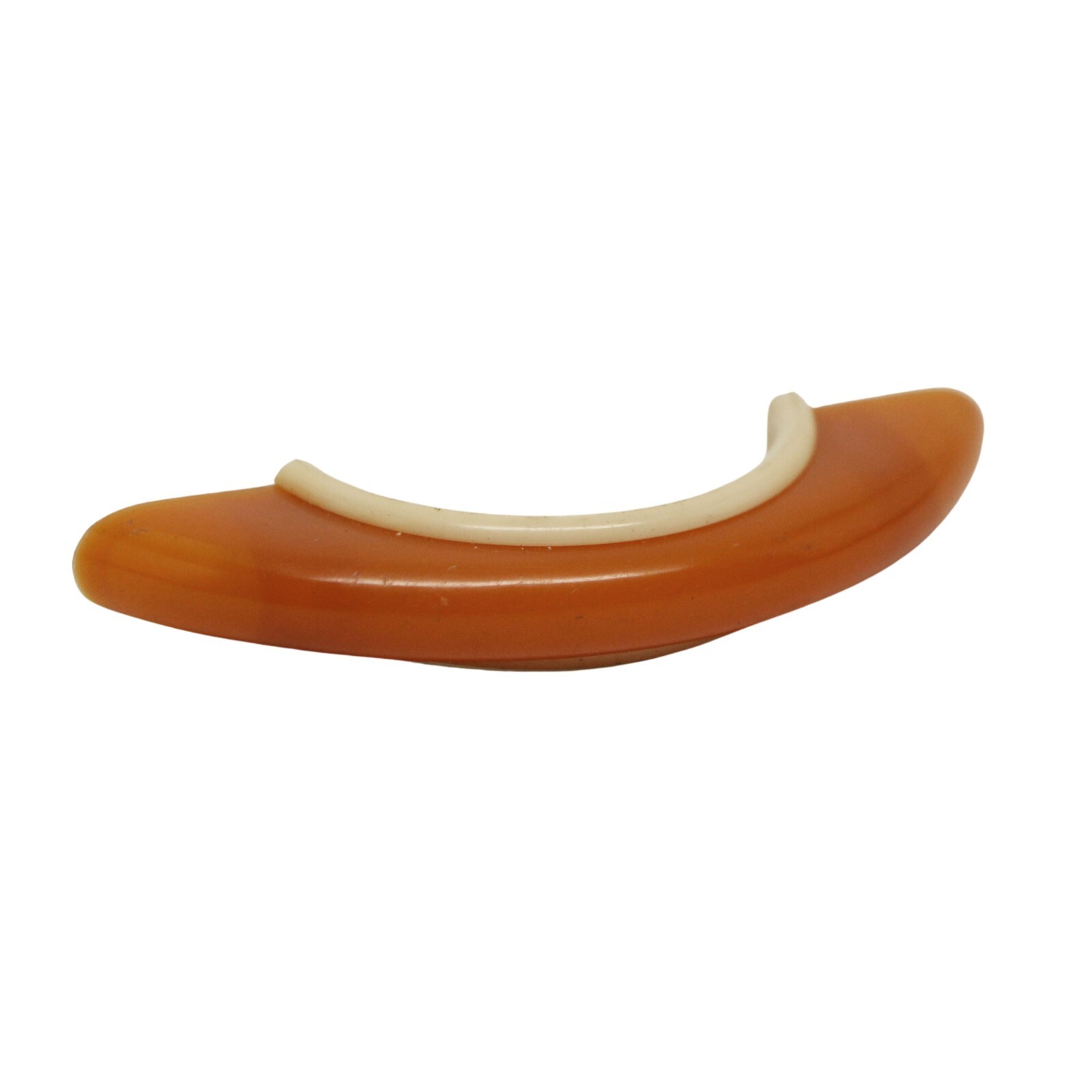 Vintage 3 in. Mid Century Orange & White Plastic Bridge Pull