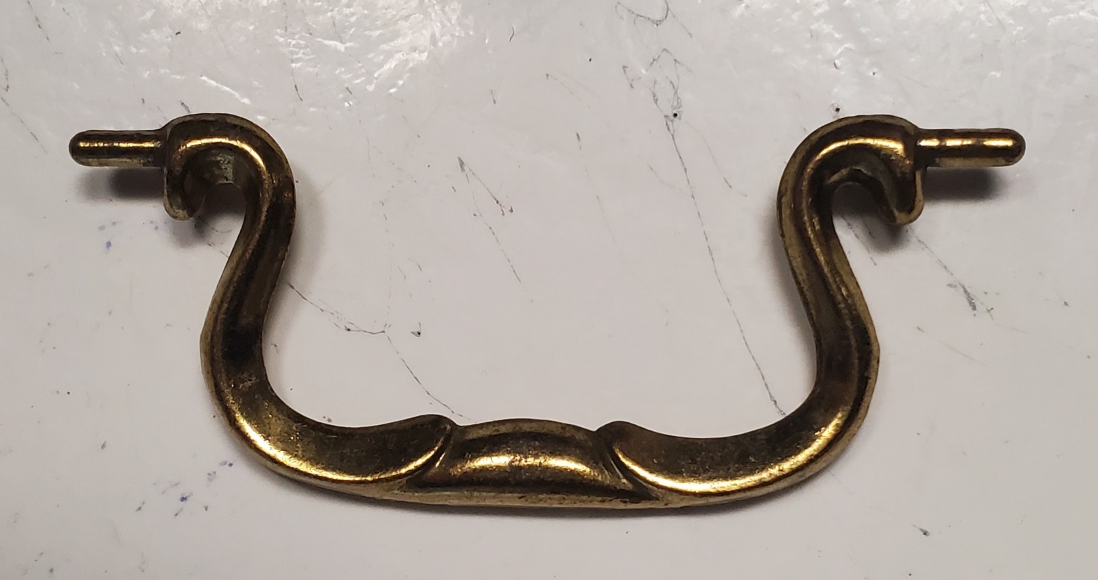 Vintage MCM Cluthe CB-1844 Aged Brass Swan Neck Drawer Pull Canada 3.5″ CTC