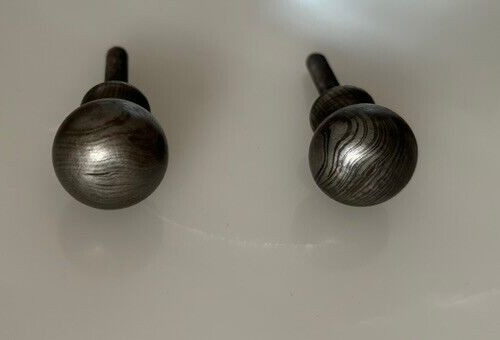 Vintage Damascus Steel Round Cabinet Drawer Ornate Knob Pull Handle 2pcs