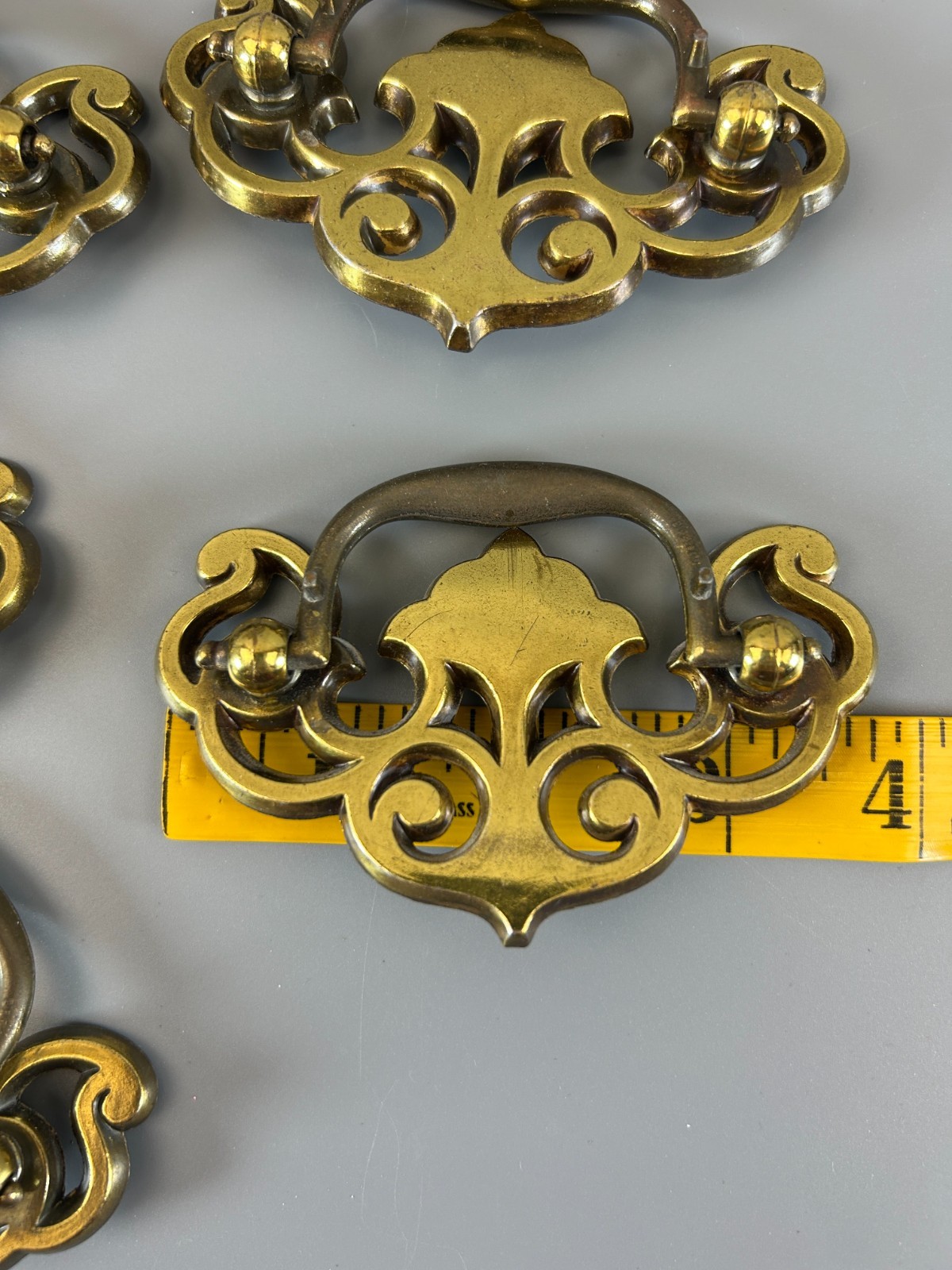 11 Keeler Brass Drawer Pulls Drop Bail Handle Chippendale Vintage Assorted Sizes