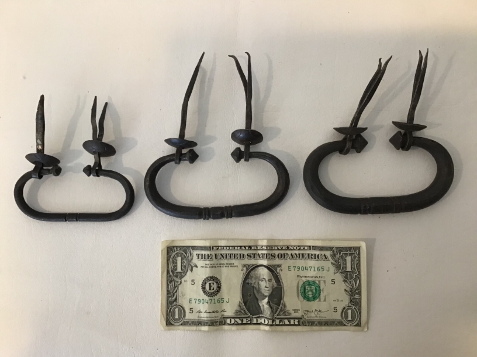 Primitive Forged Metal Drawer Pulls Iron or Steel? Wire Mount