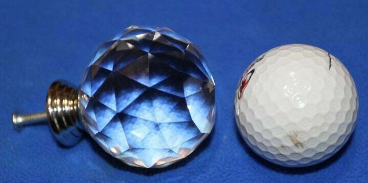 (4) 4 knob pulls – Large Glass Crystal Cut Drawer Pulls, 2 inch diameter, HW-DL1