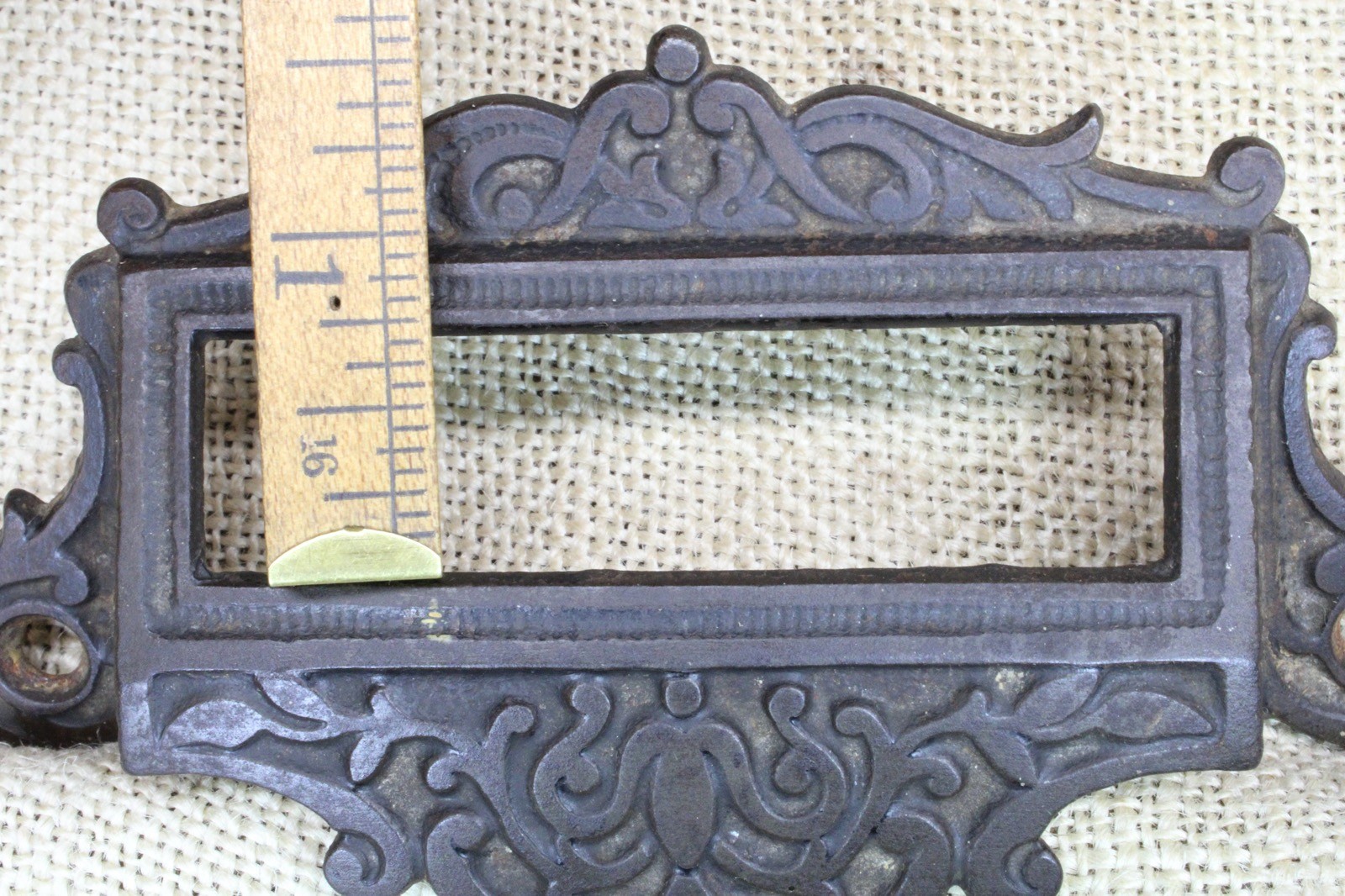 Old Apothecary Bin Pull Drawer Fancy Card Holder Handle 5 1/4″ Drug Store Glass