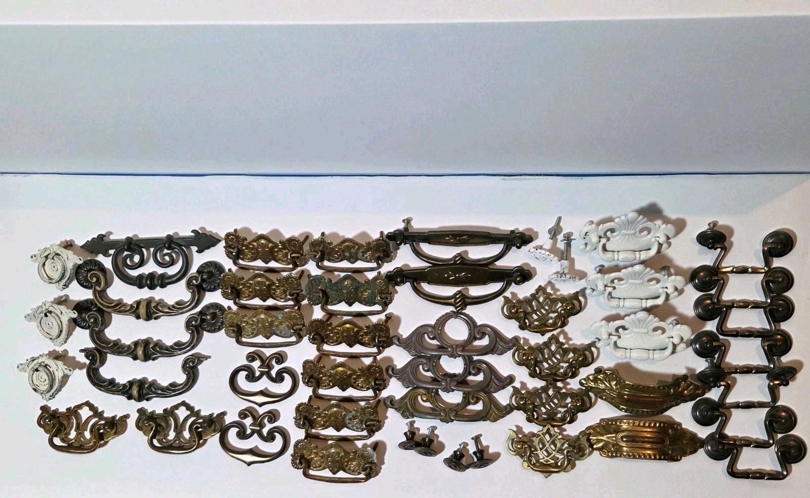 Antique Vintage Furniture Hardware Lot 47 Drawer Pulls Knobs Cabinet Salvage