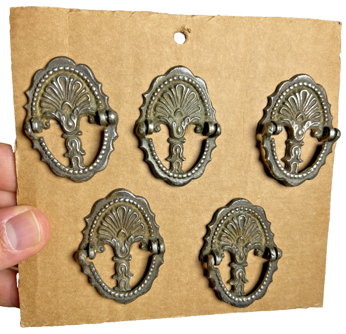 5: Antique Vintage Keeler Brass Co Ring Pulls 4486 Victorian French Provincial