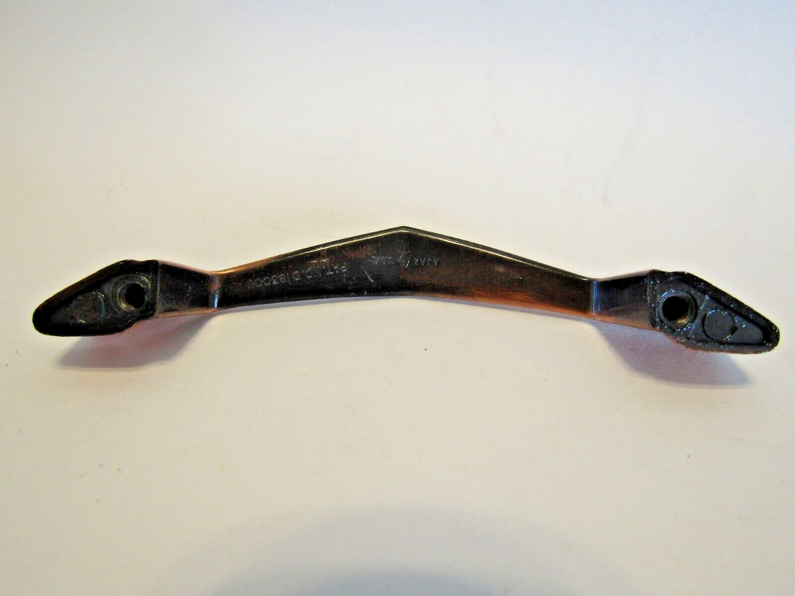 Vintage Nos Antique Copper Chevron Drawer Pull Cabinet Door Handle Ajax