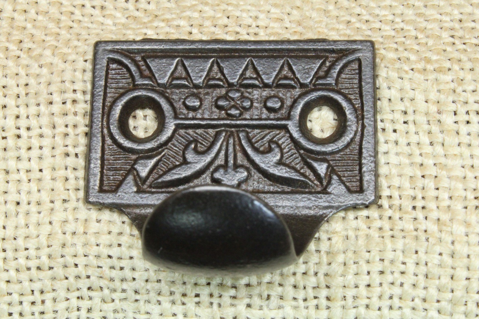 2 Old Window Sash Lifts Pulls Restored Iron Eastlake Geometric Flower Floral