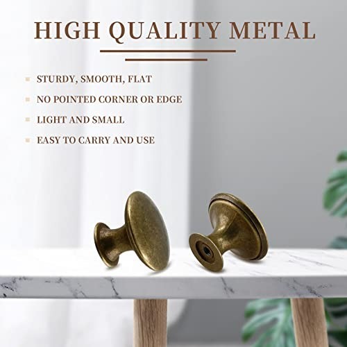 12 Pcs Cabinet Knobs Metal Drawer Knobs Round Dresser Handle 12 Pack Brass