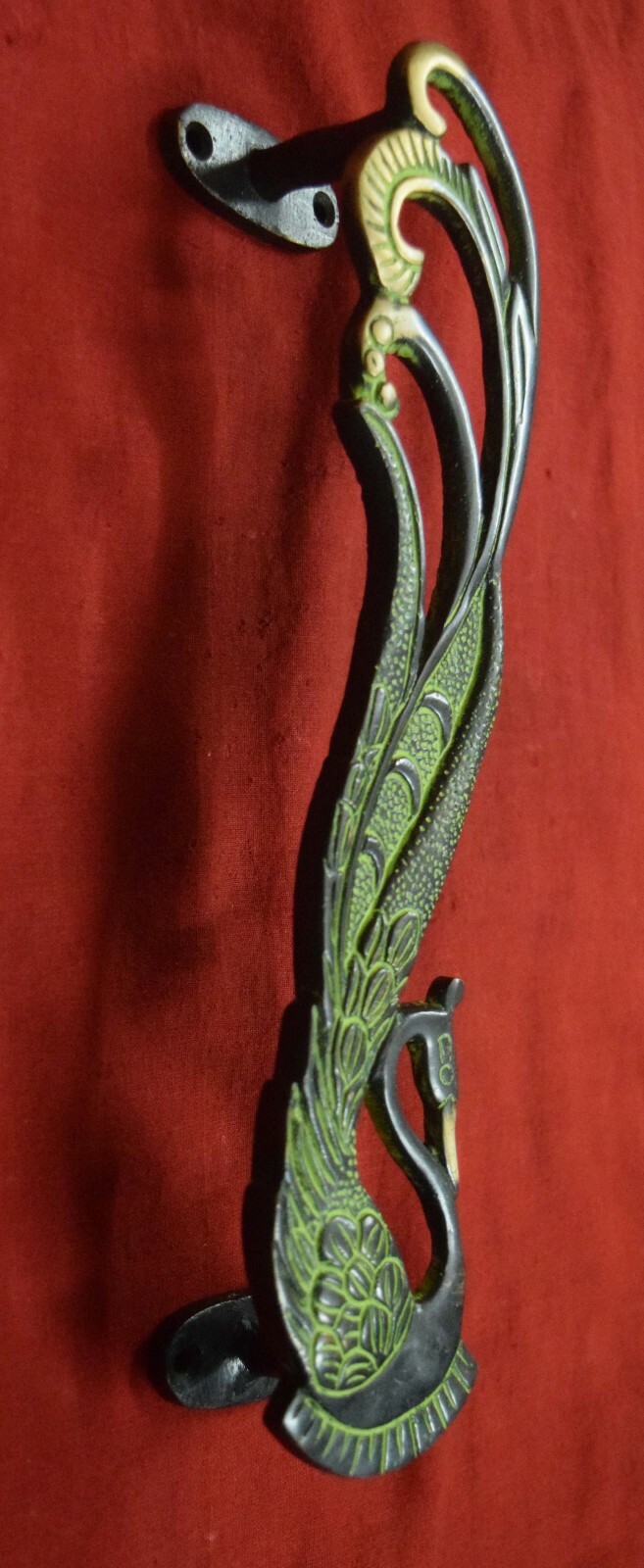 Peafowl Bird Shape Door Handle Brass Handmade Home Door Decor Peacock Gift VR246