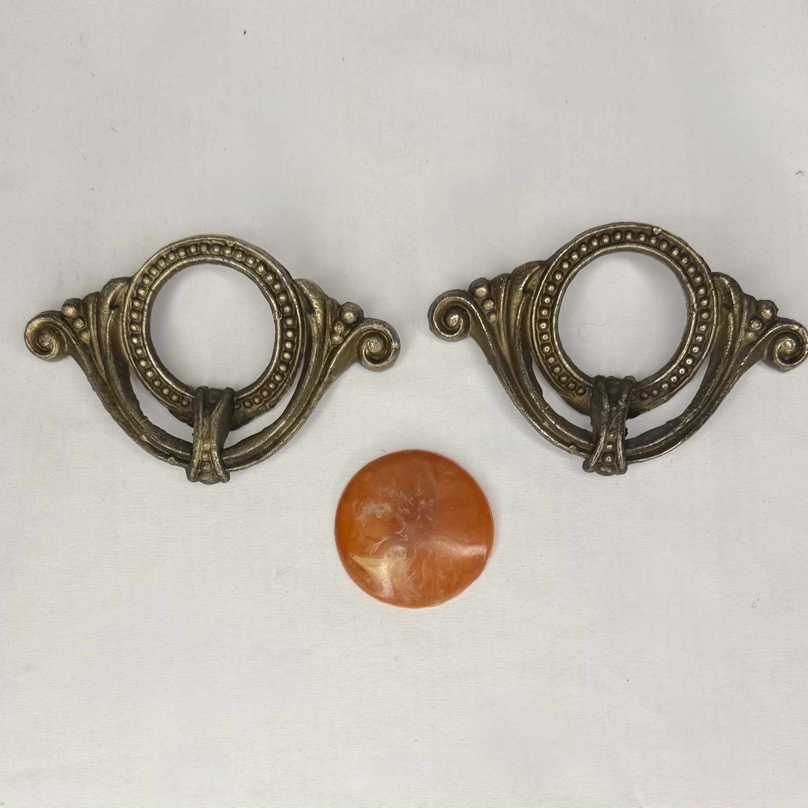 Original Art Deco Waterfall Drawer Pulls 1 Insert 4″ Center 2 Center 3 pc