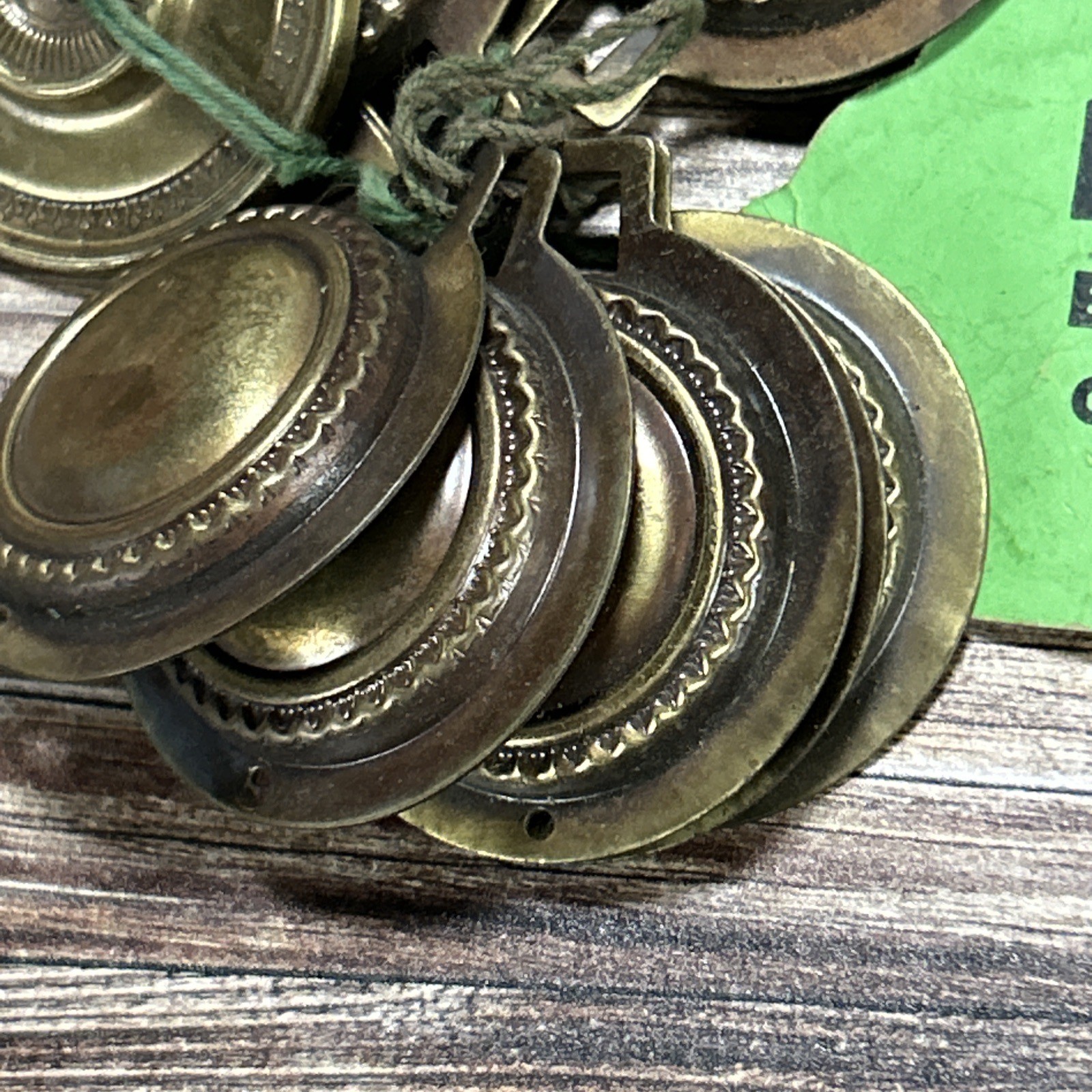 Vintage Brass Rope Edge Hepplewhite Drawer Pull Rosette Lot Keller Brass Co 1950
