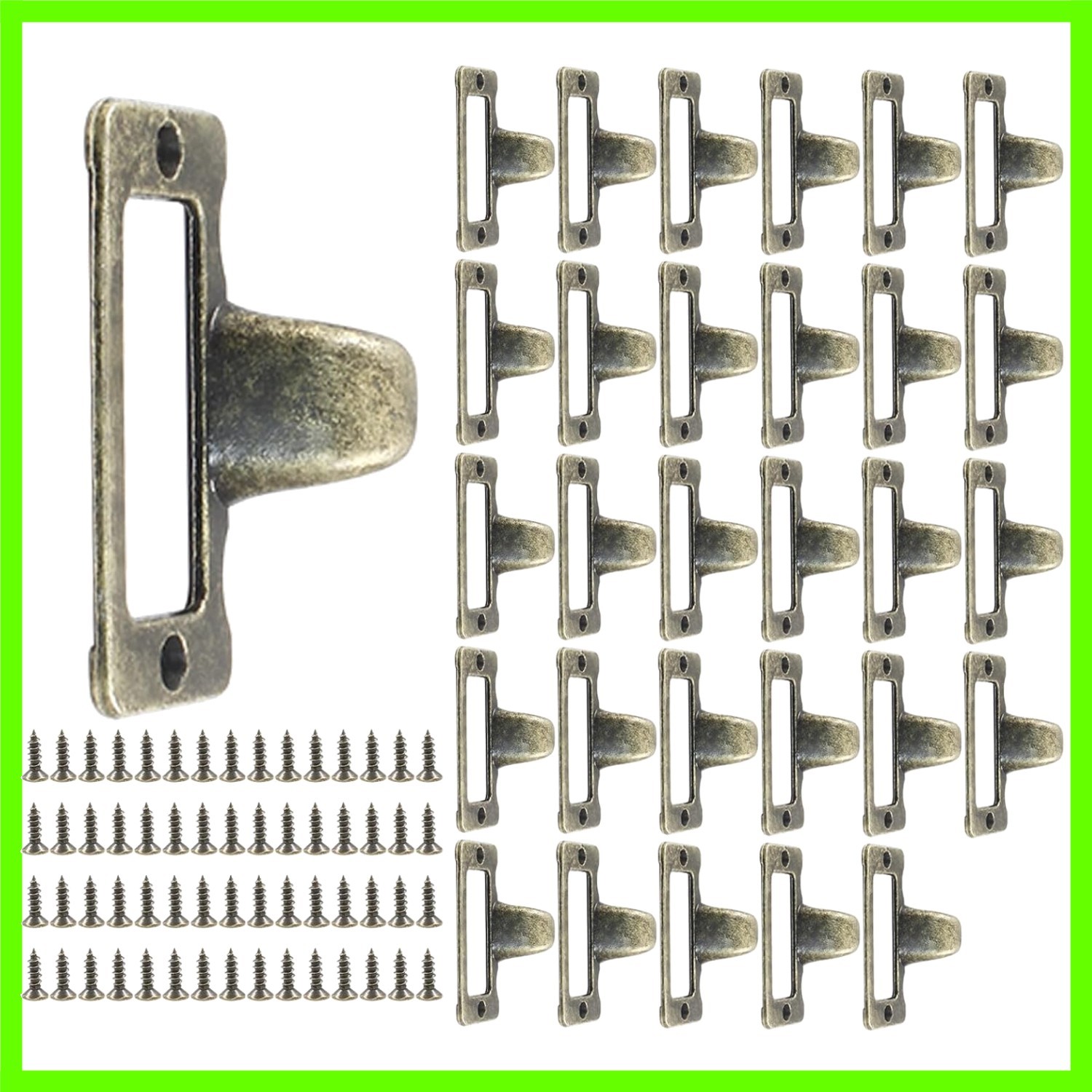 30pcs Card Catalog Drawer Pulls, Antique Bronze File Label Card Holder Pull H…