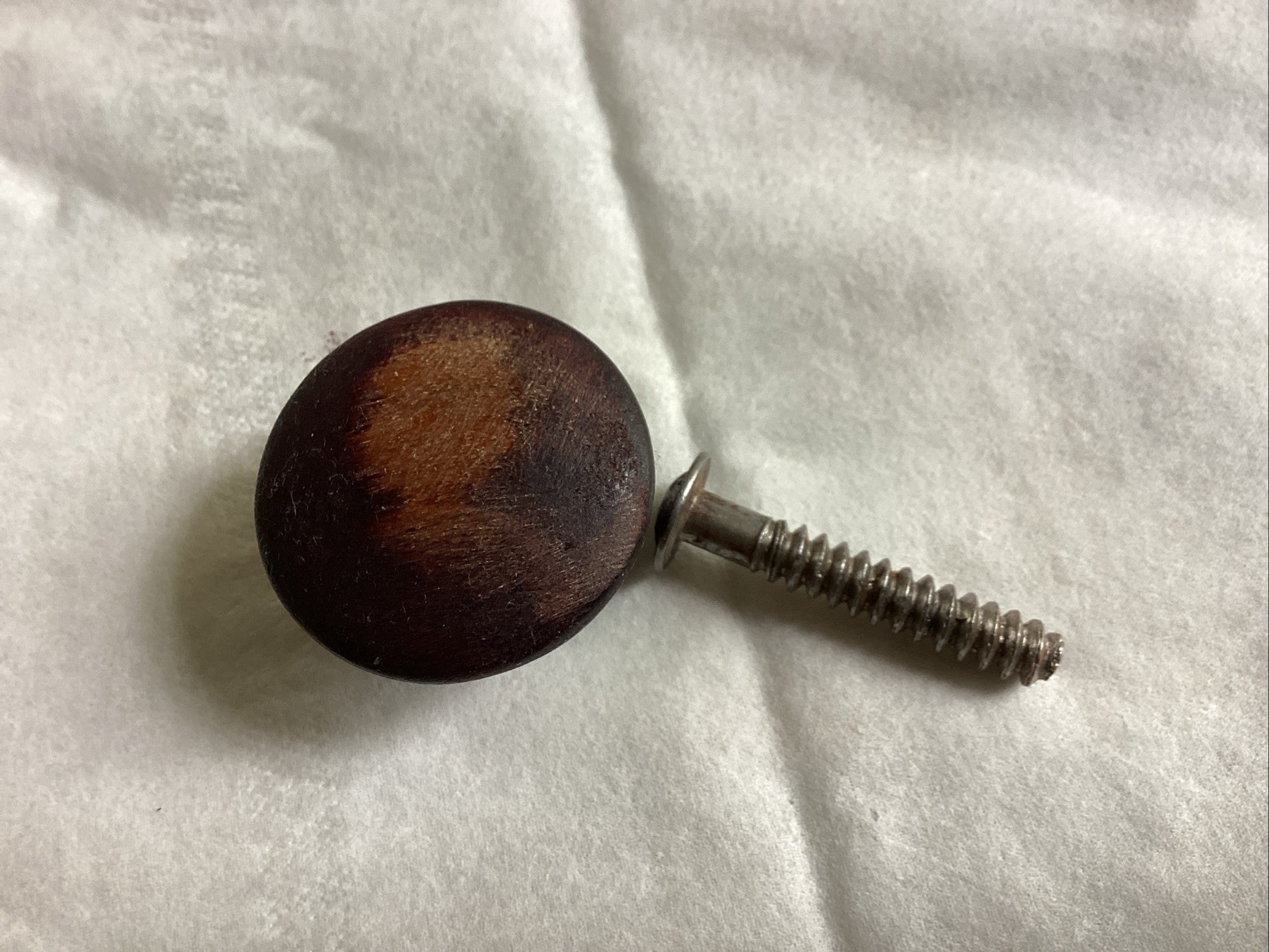 Nice 1- 1/4 Inch Vintage Maple Wood Used Drawer Pulls With Screw