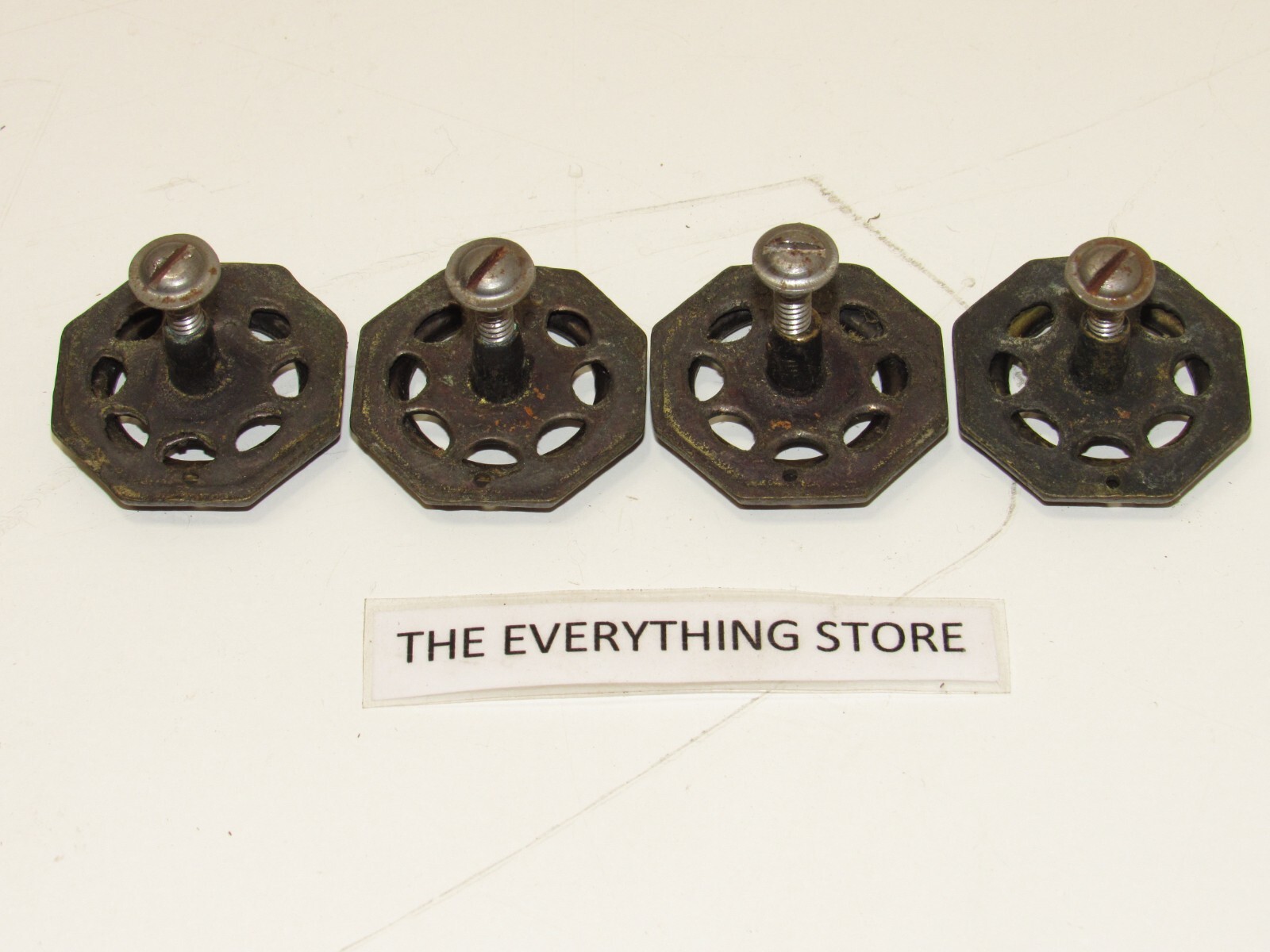 LOT OF 4 ANTIQUE DRAWER PULLS WITH SCREWS USED