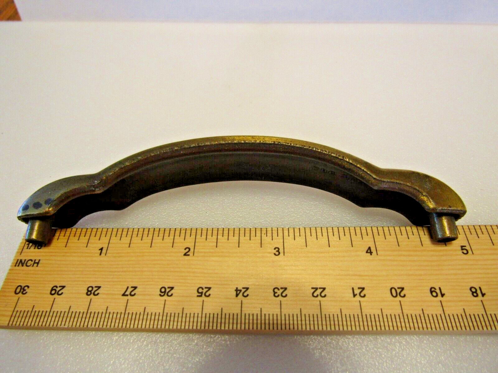 Vintage Ribbed Drawer Pulls Grooved Arched Keeler Brass Cabinet Door Handles