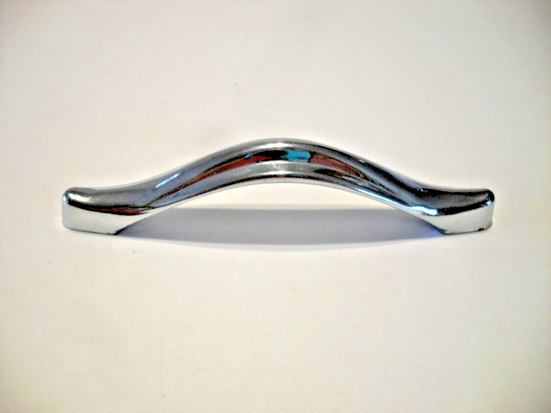 Vintage Nos Chrome Drawer Pulls Cabinet Door Handles Raised Face Center Japan