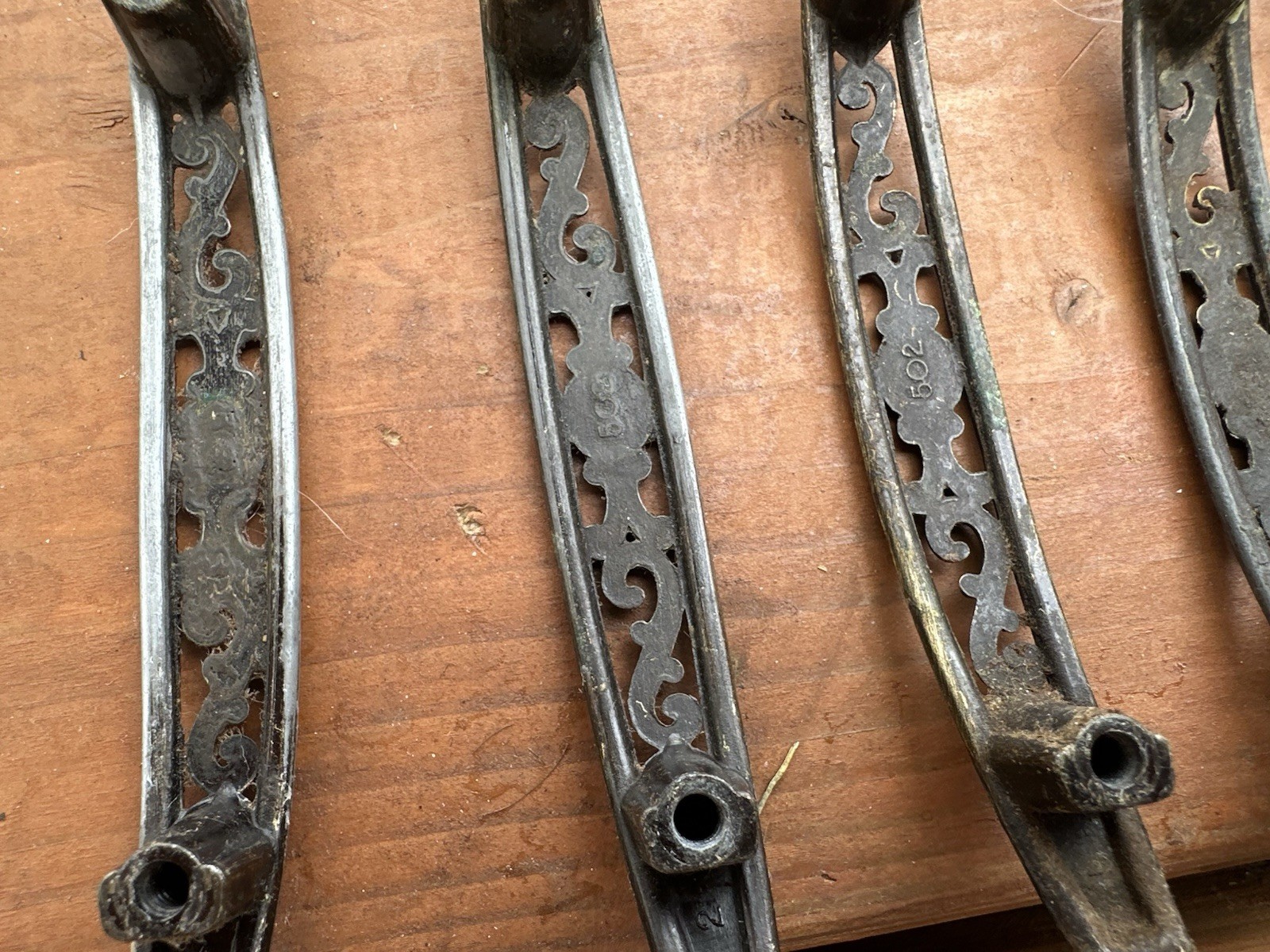 Vintage Ajax Filigree Ornate Handle Pulls For Drawers Cabinets Matching Hinges