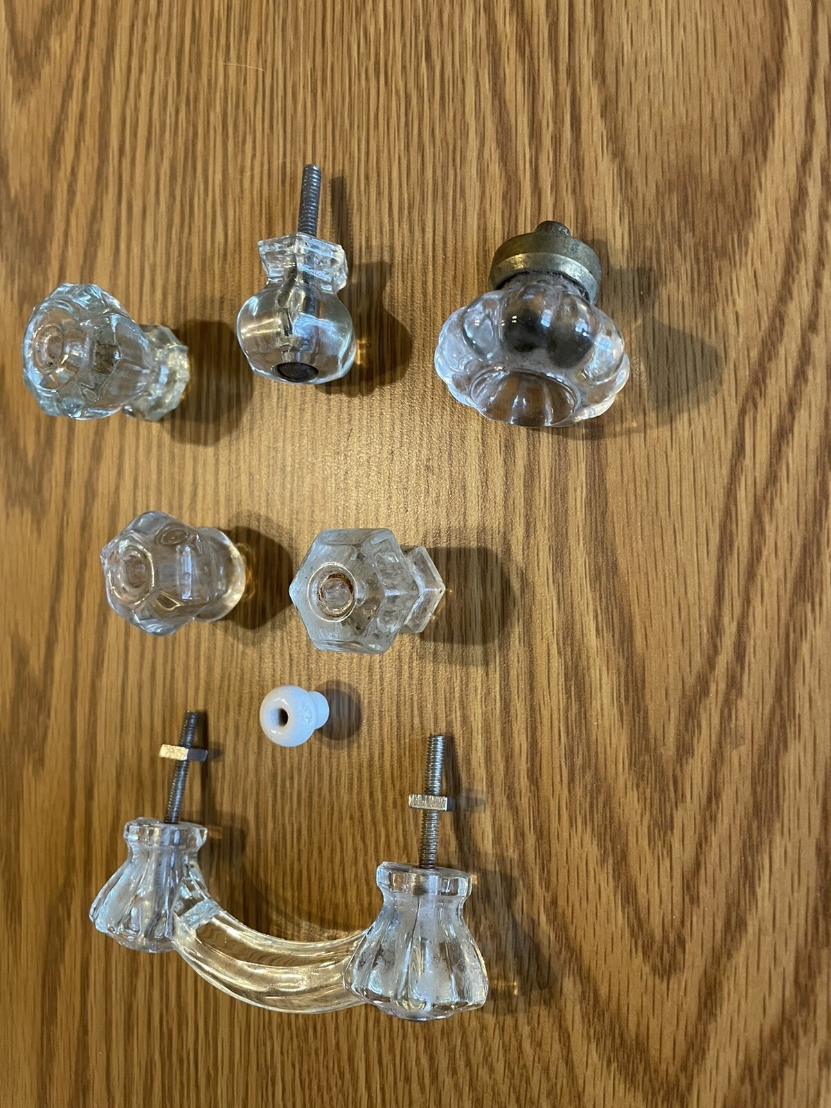 Assorted Vintage Glass Knobs And Glass Pull Big Lot