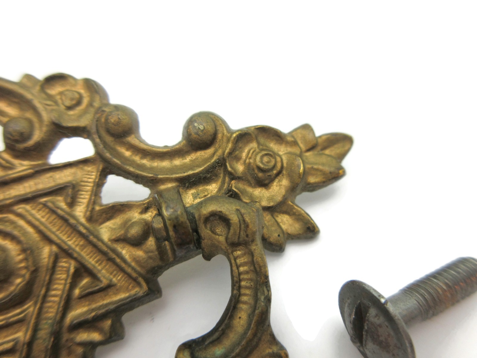 Vintage Drawer Pull Star of David Victorian Brass Bail Drop Handle H531 LX17