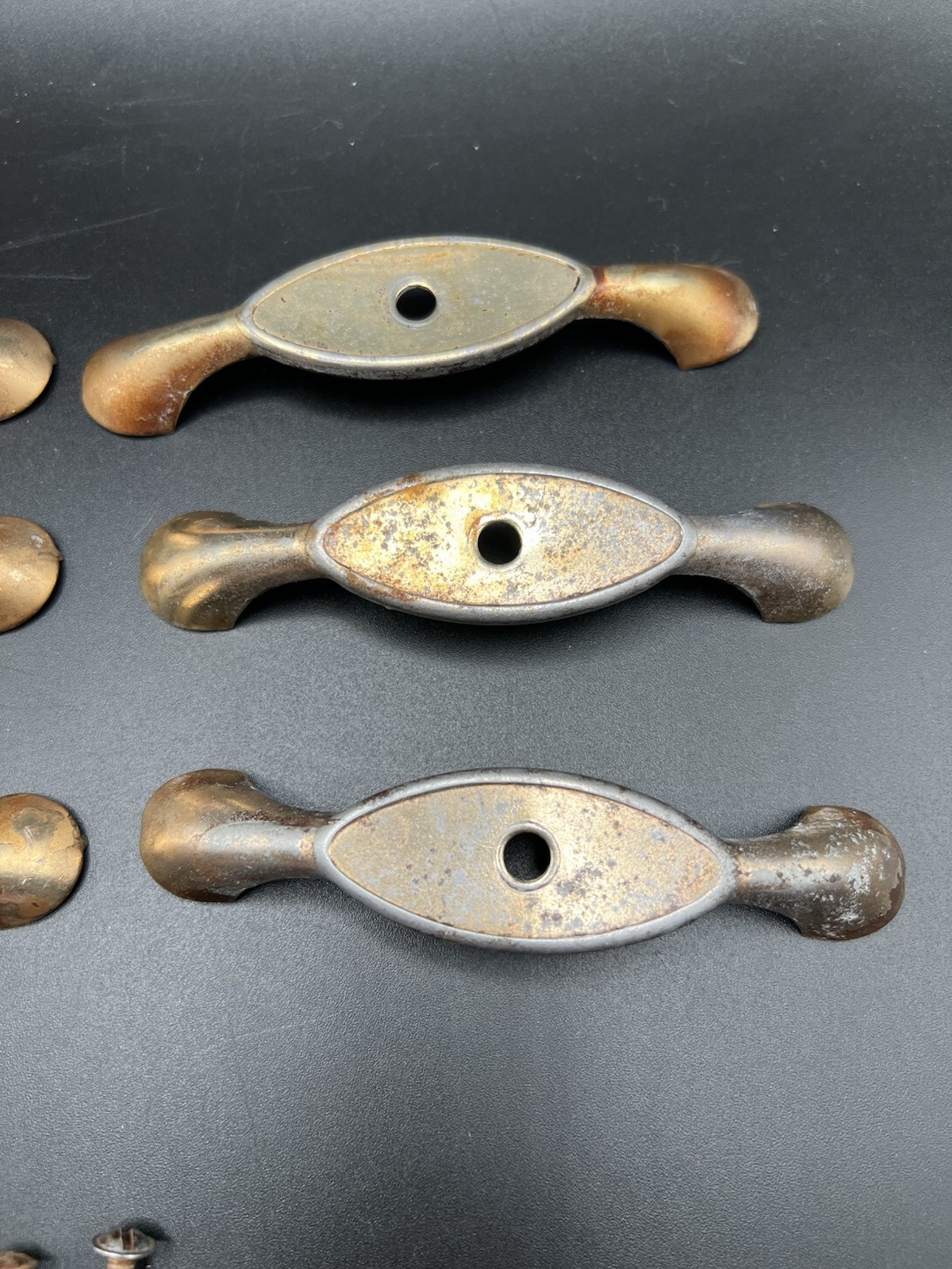 Antique 6 Matching Metal Drawer Pulls Handles Waterfall Dresser Art Deco