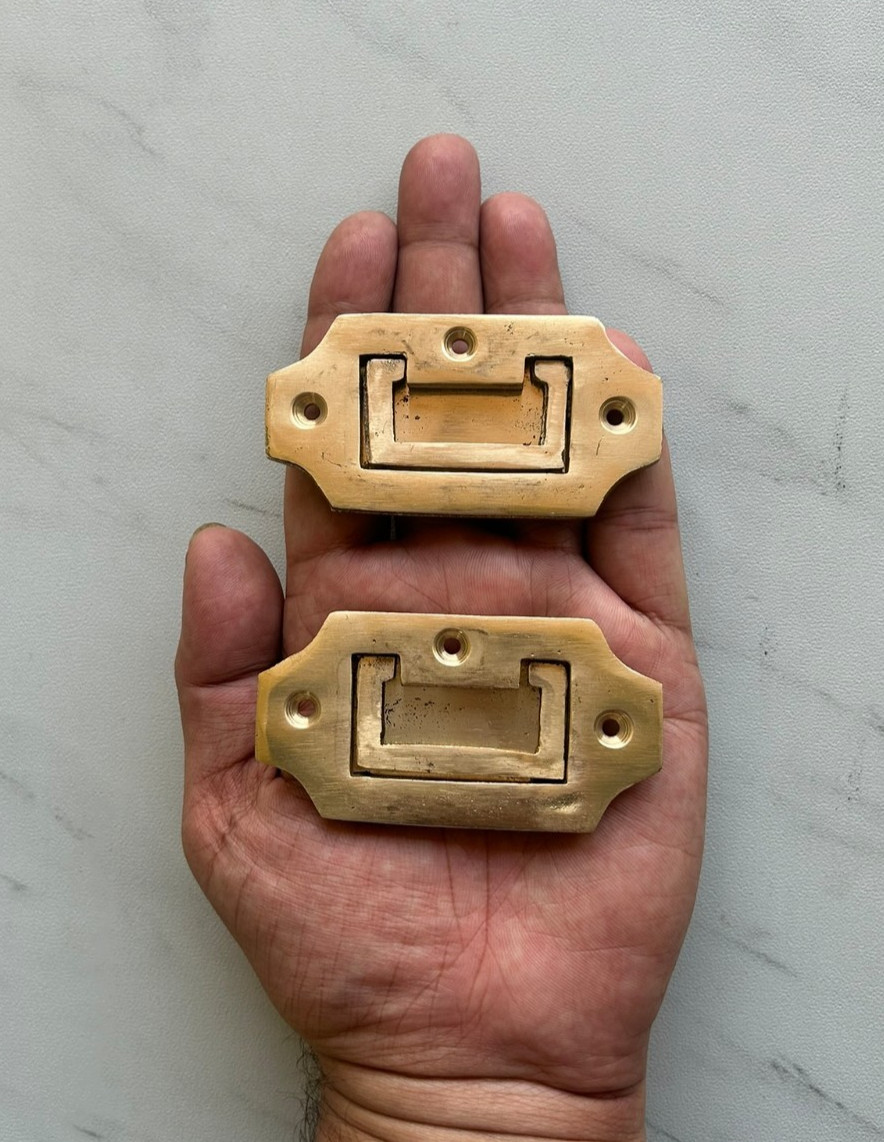 Brass Modern Hidden Recessed Concealed Flush Grip Pull Knob Handle DrawerCabinet