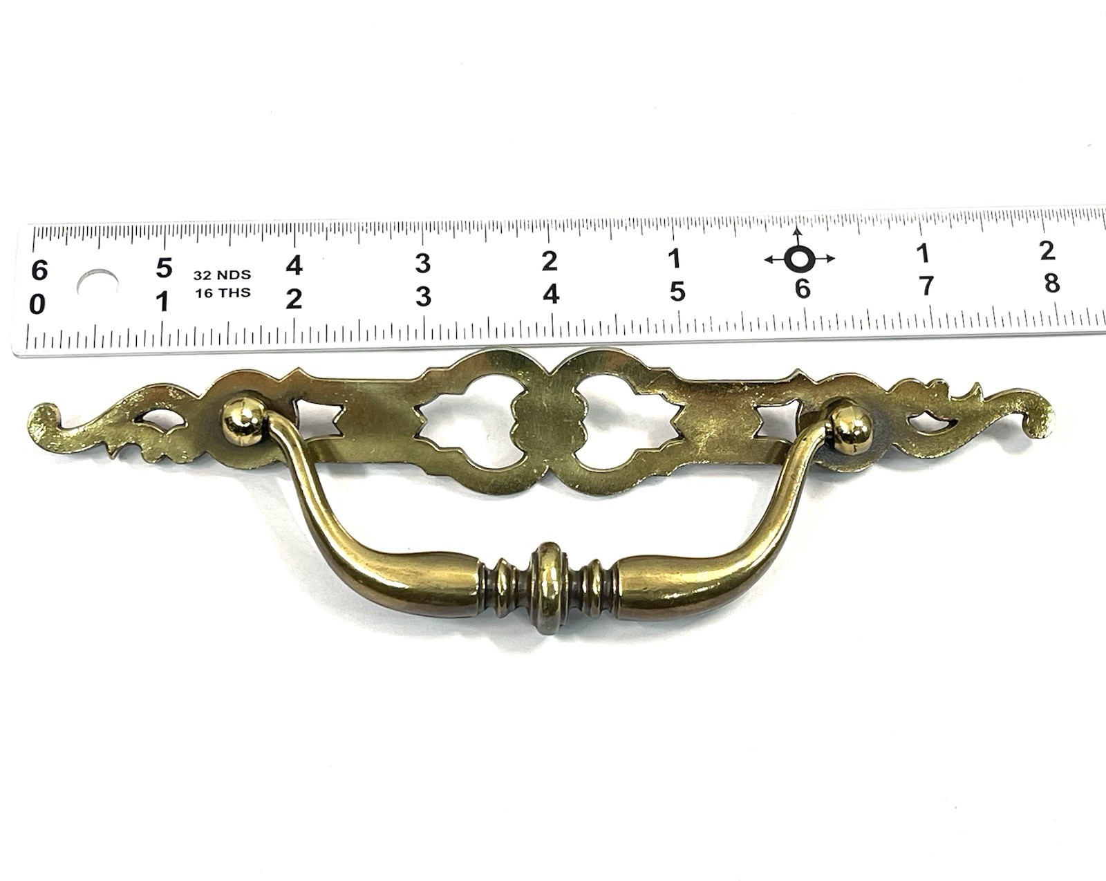 KBC Keeler Brass Co Vintage LONG Drawer Pull Bail Handle 4.5″ OCB lot#1841