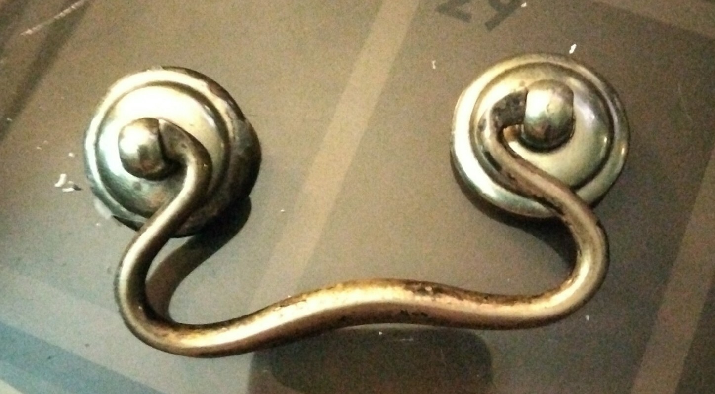 Solid Brass Bail Drop Drawer Pull Handle, 2-1/2″ C2C, 3-1/2″ Overall Length
