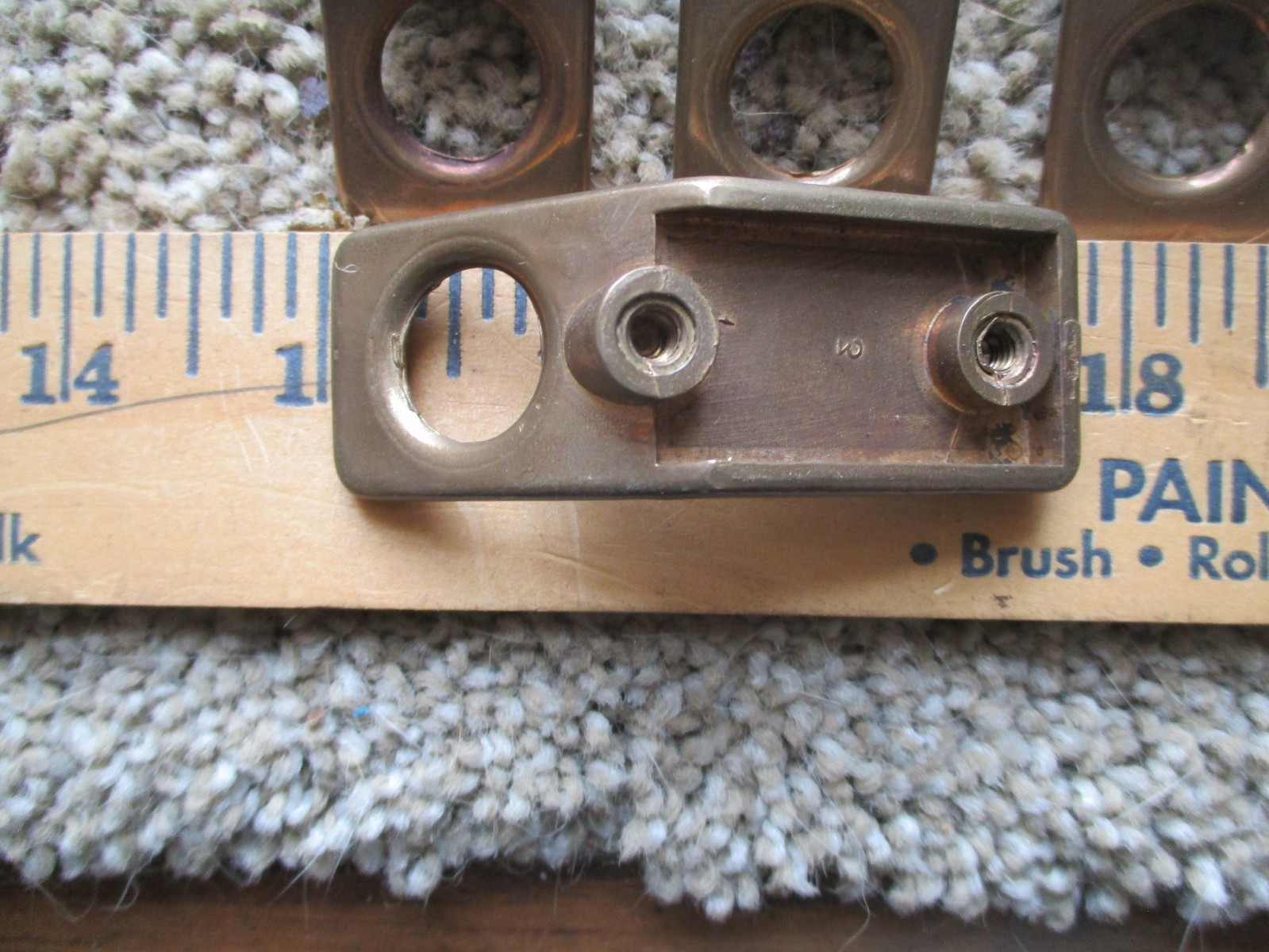 6 Vintage Brass Finger Hole pull kitchen Cabinet Door , Cabinet Drawer pulls